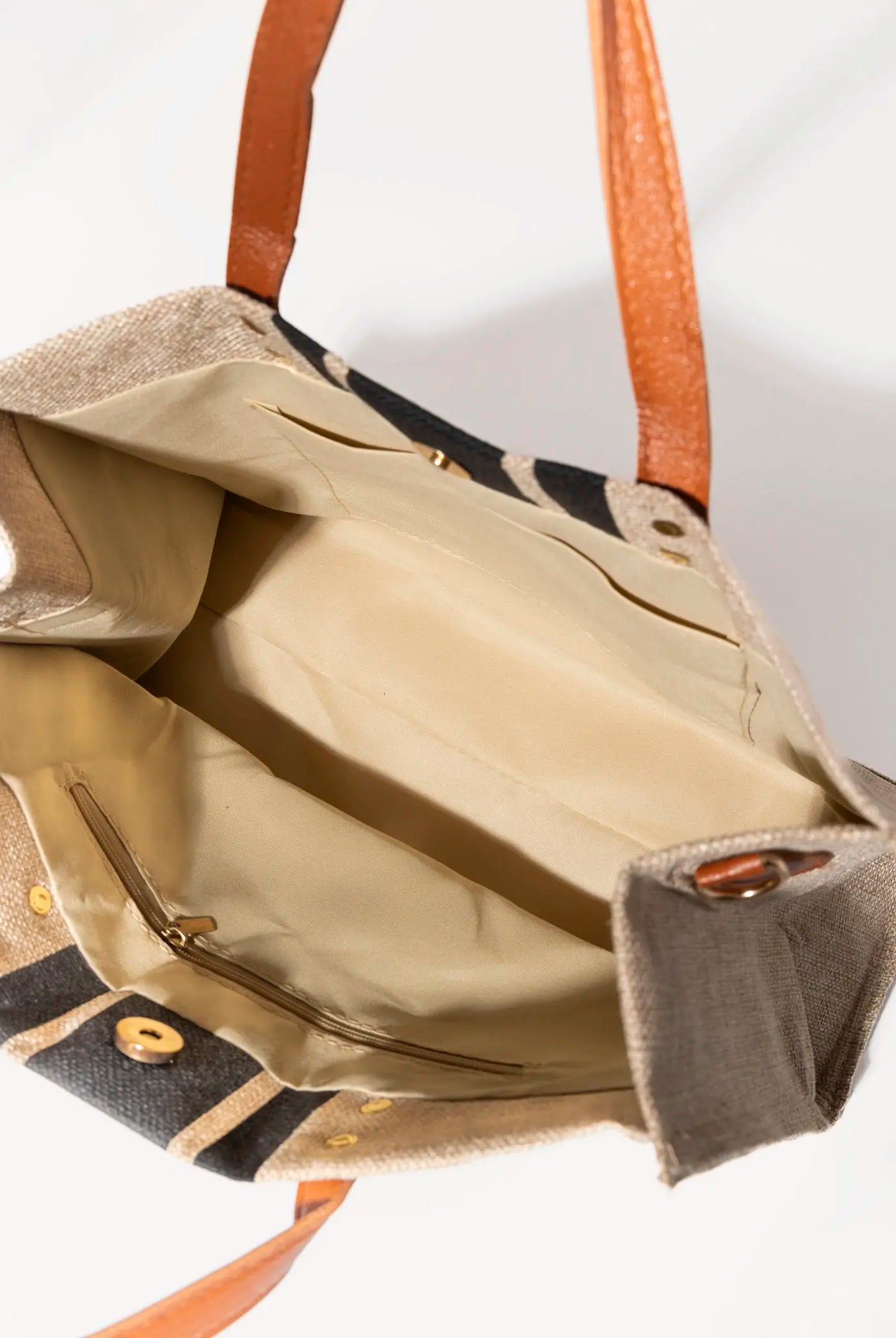 swatch_Black/Natural top handle canvas tote