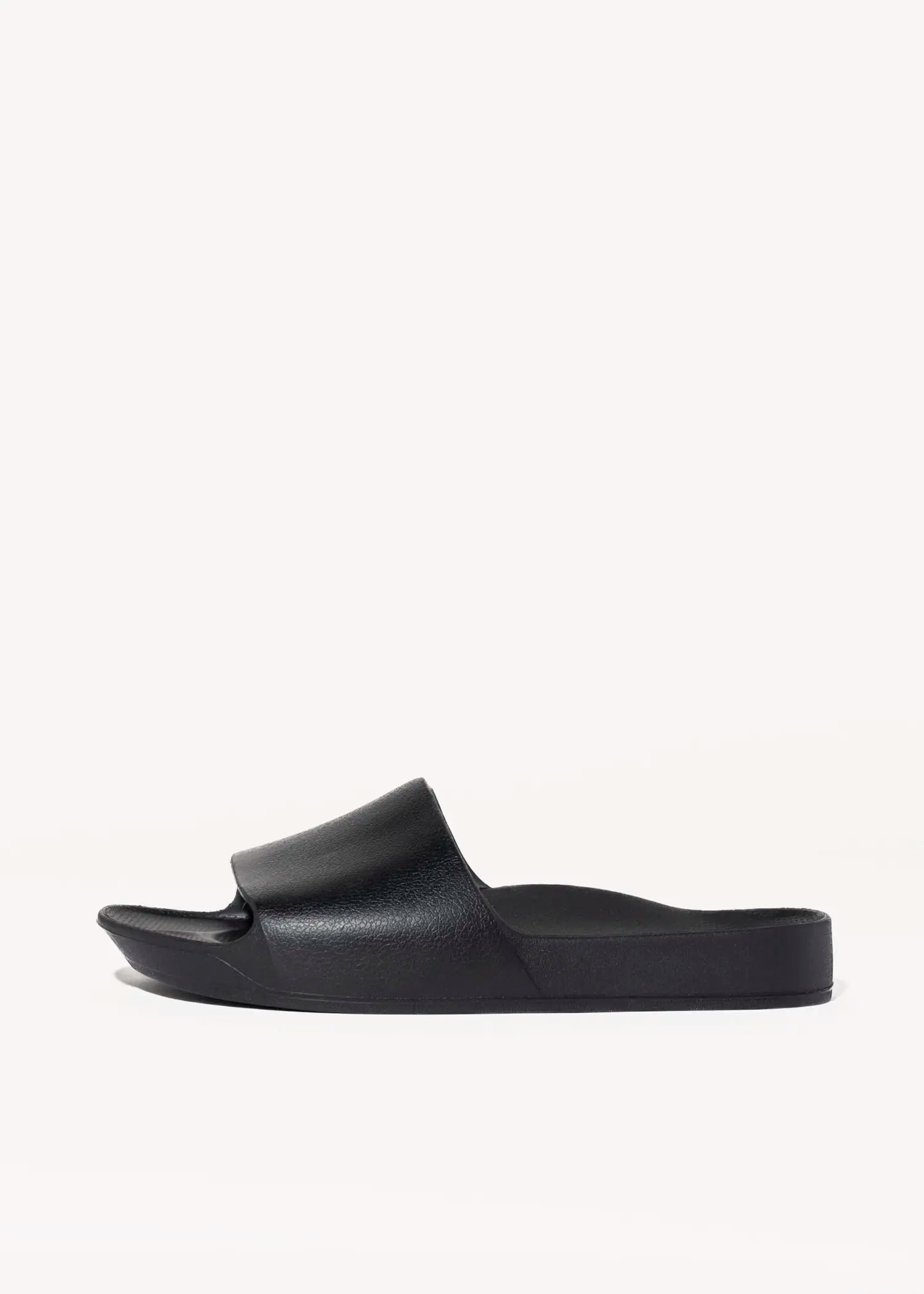 swatch_black arch support slides flat sandals