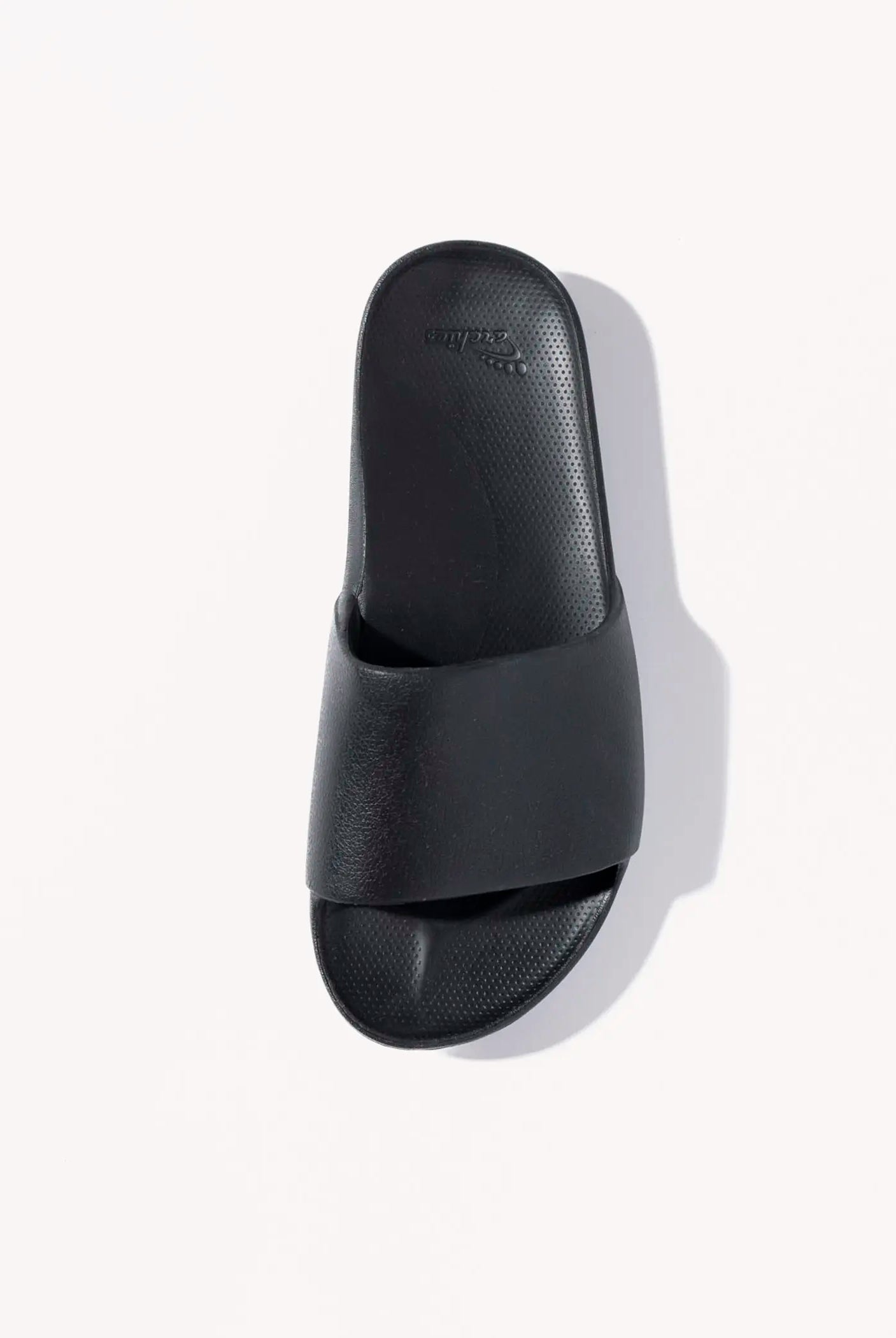 swatch_black arch support slides flat sandals