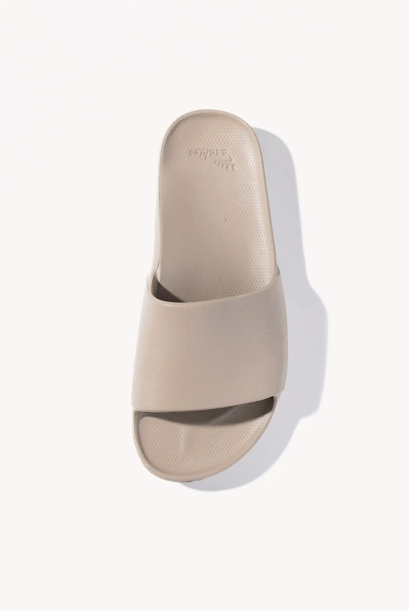 swatch_taupe arch support slides flat sandals