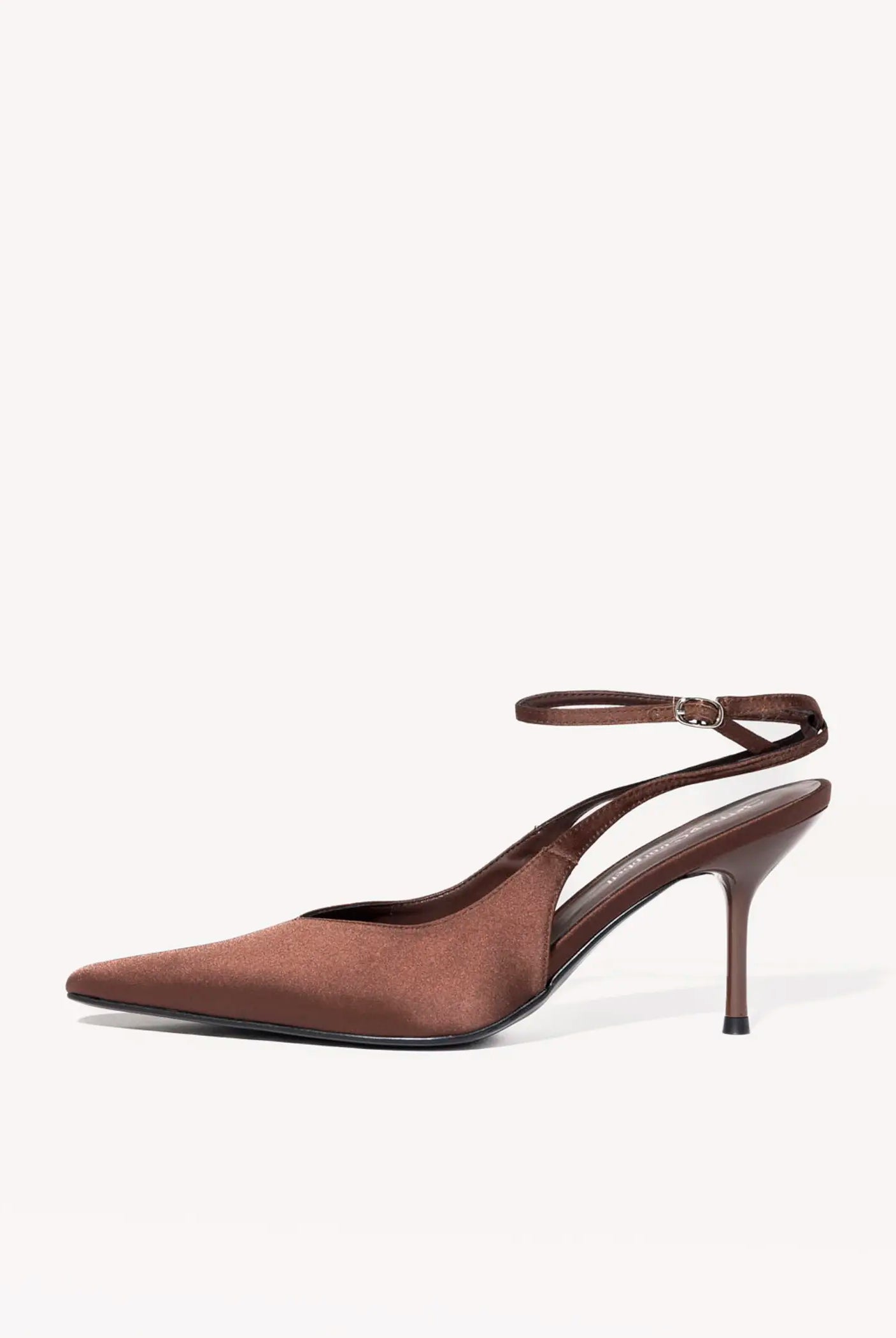 swatch_brown satin executive slingback pump heels