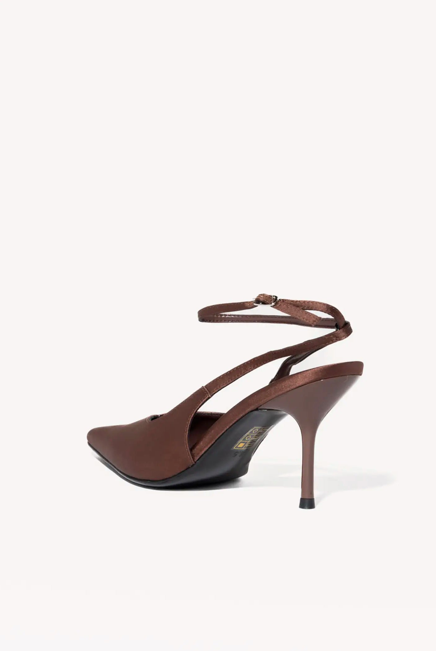 swatch_brown satin executive slingback pump heels