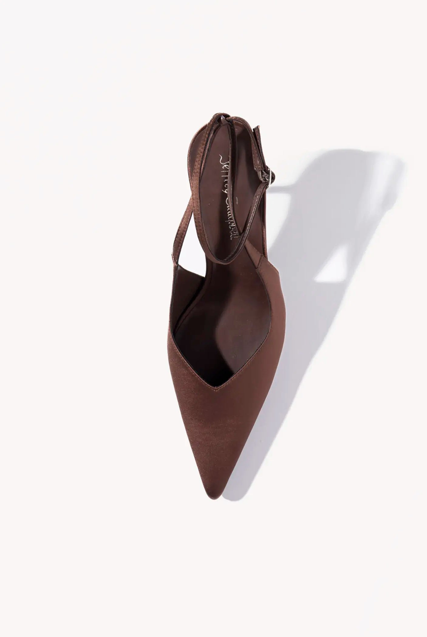 swatch_brown satin executive slingback pump heels