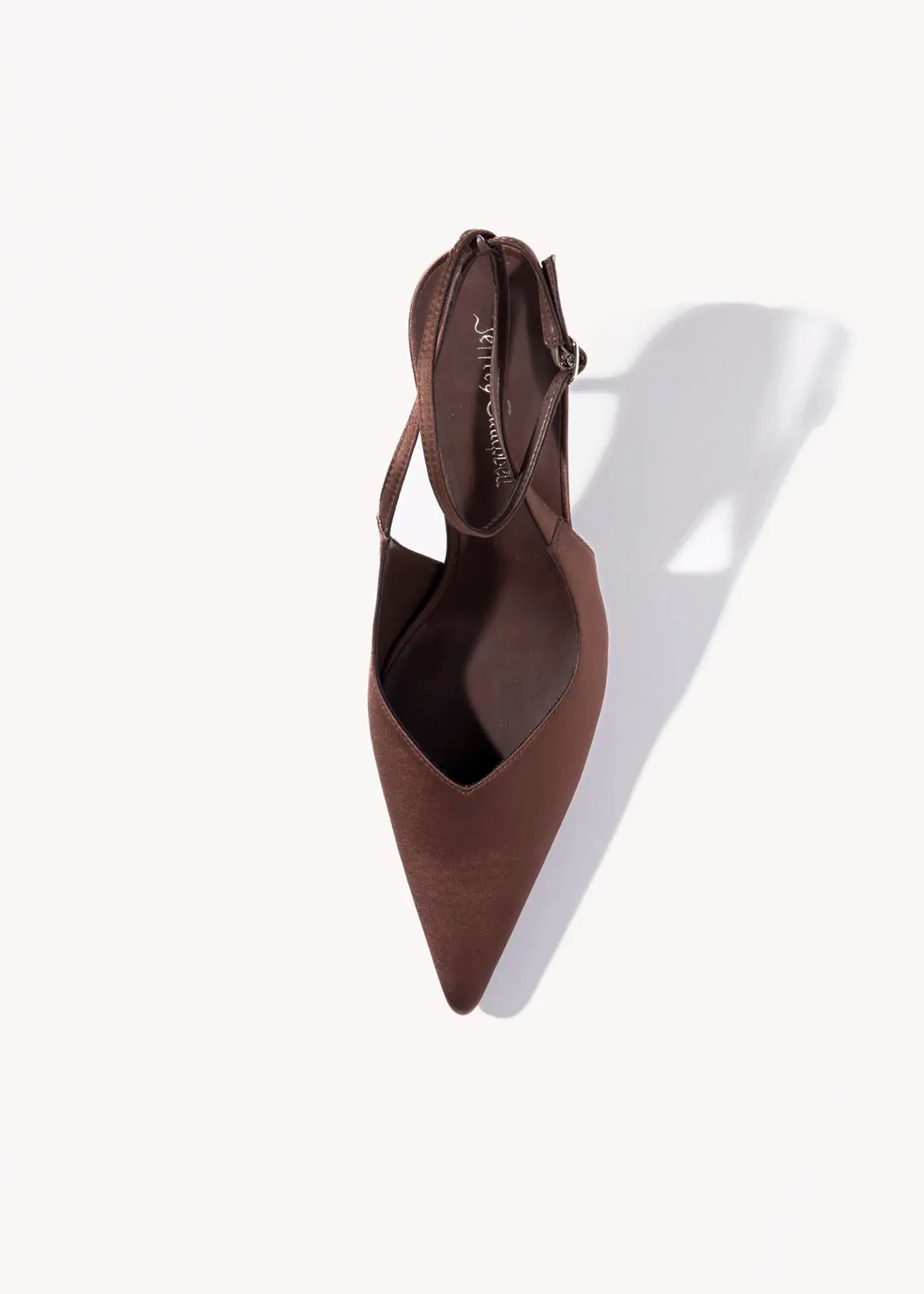 swatch_brown satin executive slingback pump heels