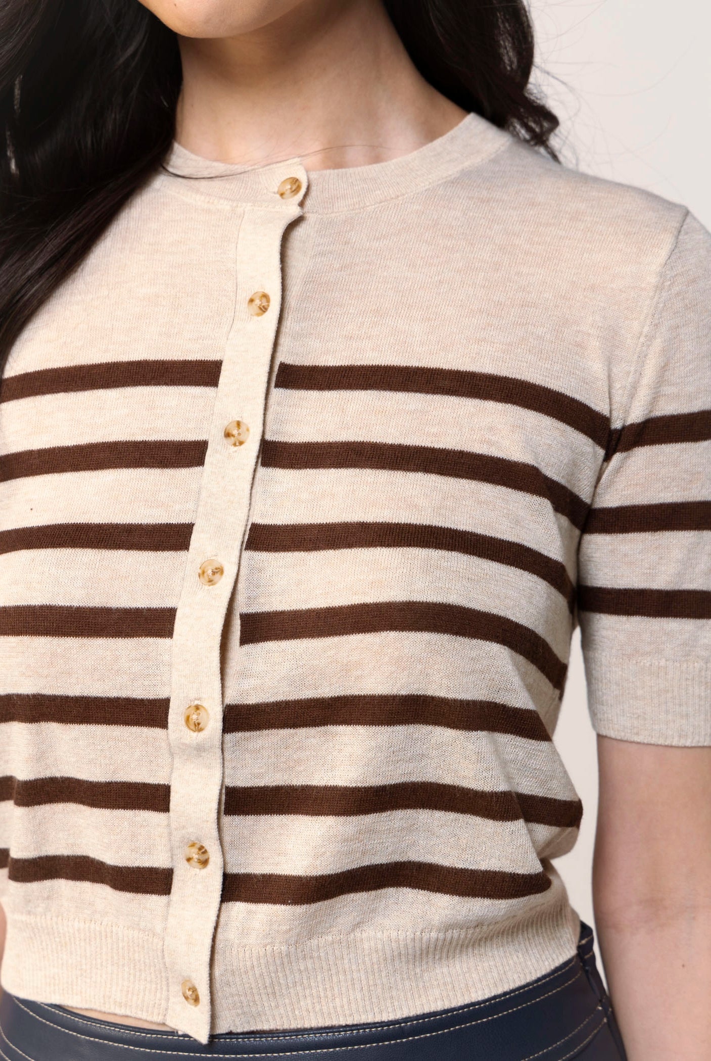 swatch_Oat/Chocolate central park west marlon stripe cardigan