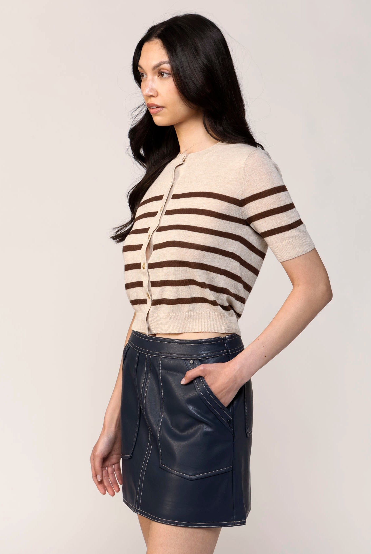 swatch_Oat/Chocolate central park west marlon stripe cardigan