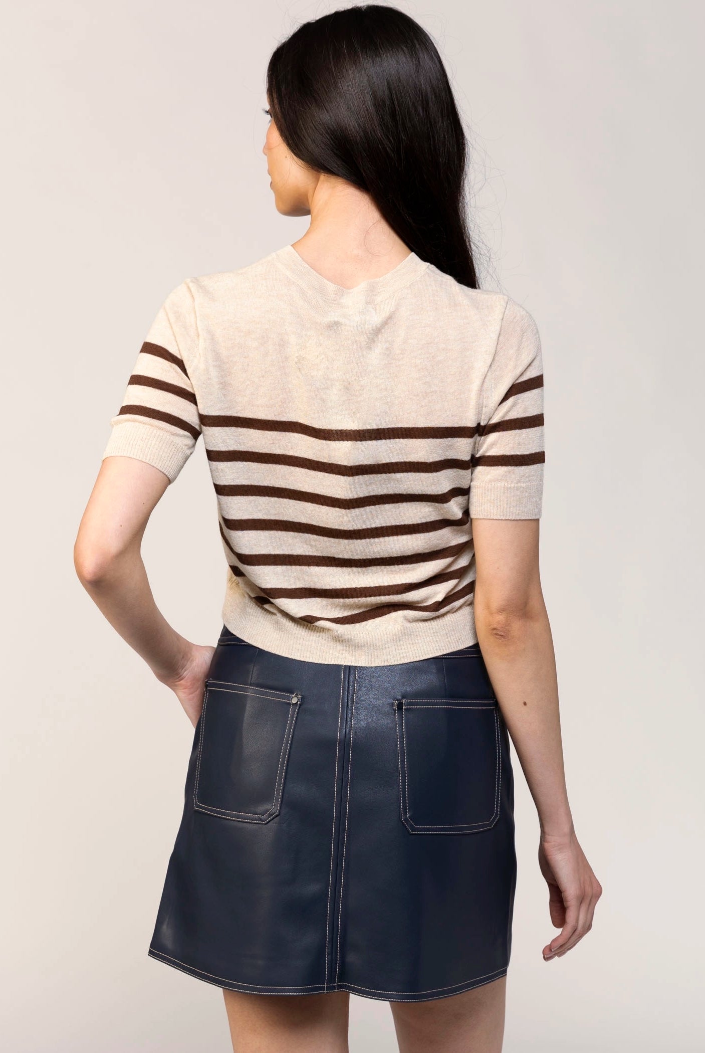 swatch_Oat/Chocolate central park west marlon stripe cardigan