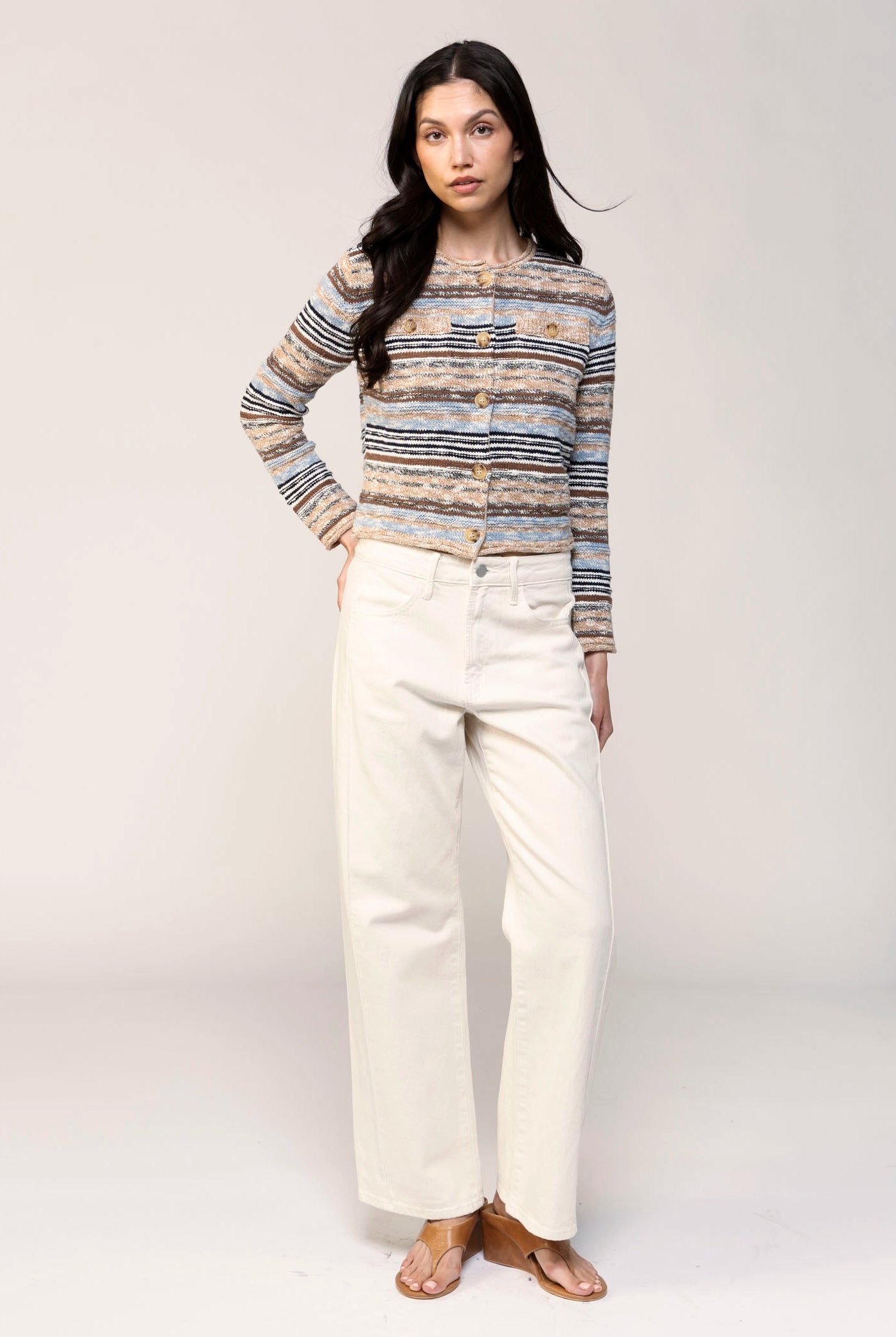 swatch_Brown/Blue central park west marlon cardigan
