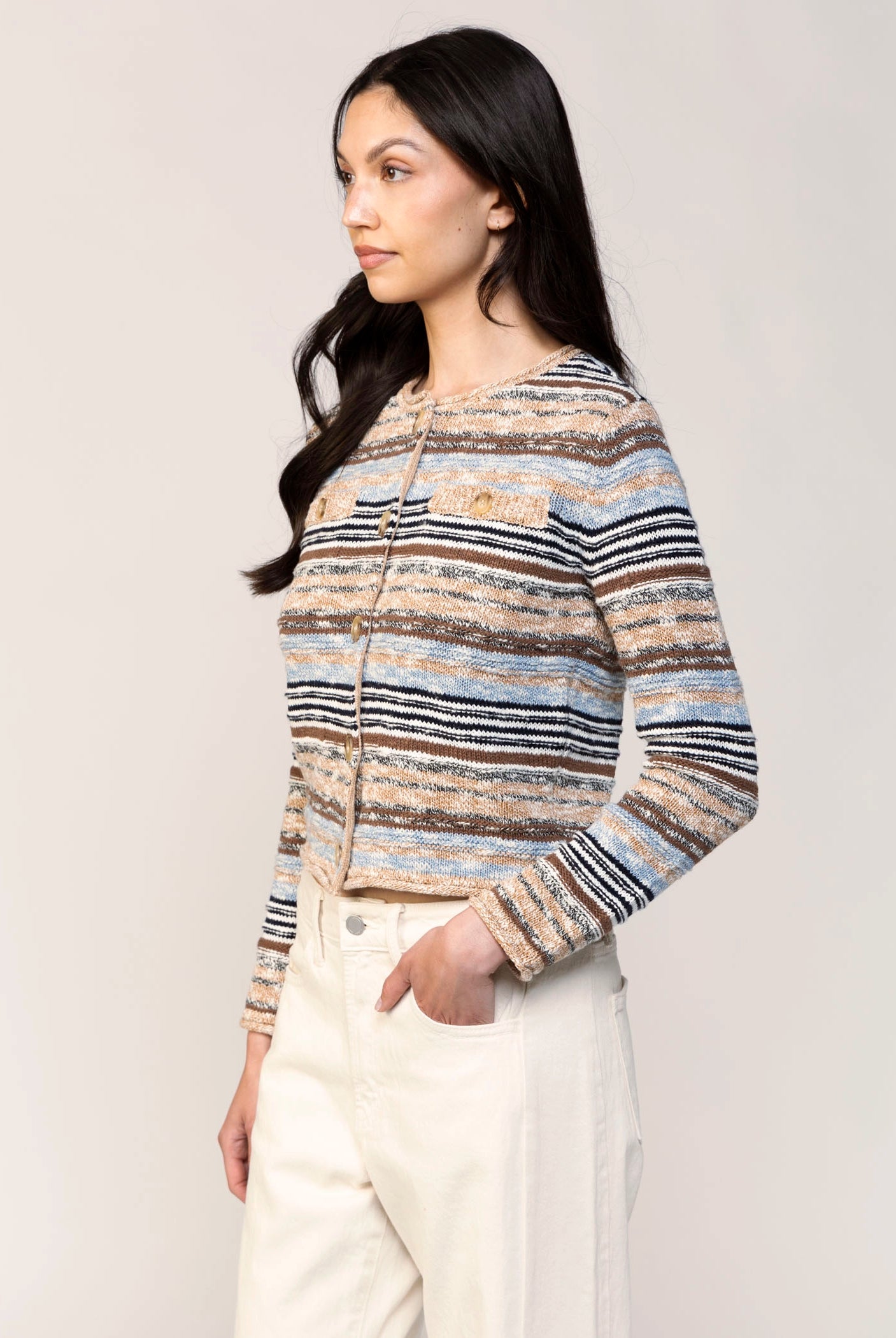 swatch_Brown/Blue central park west marlon cardigan