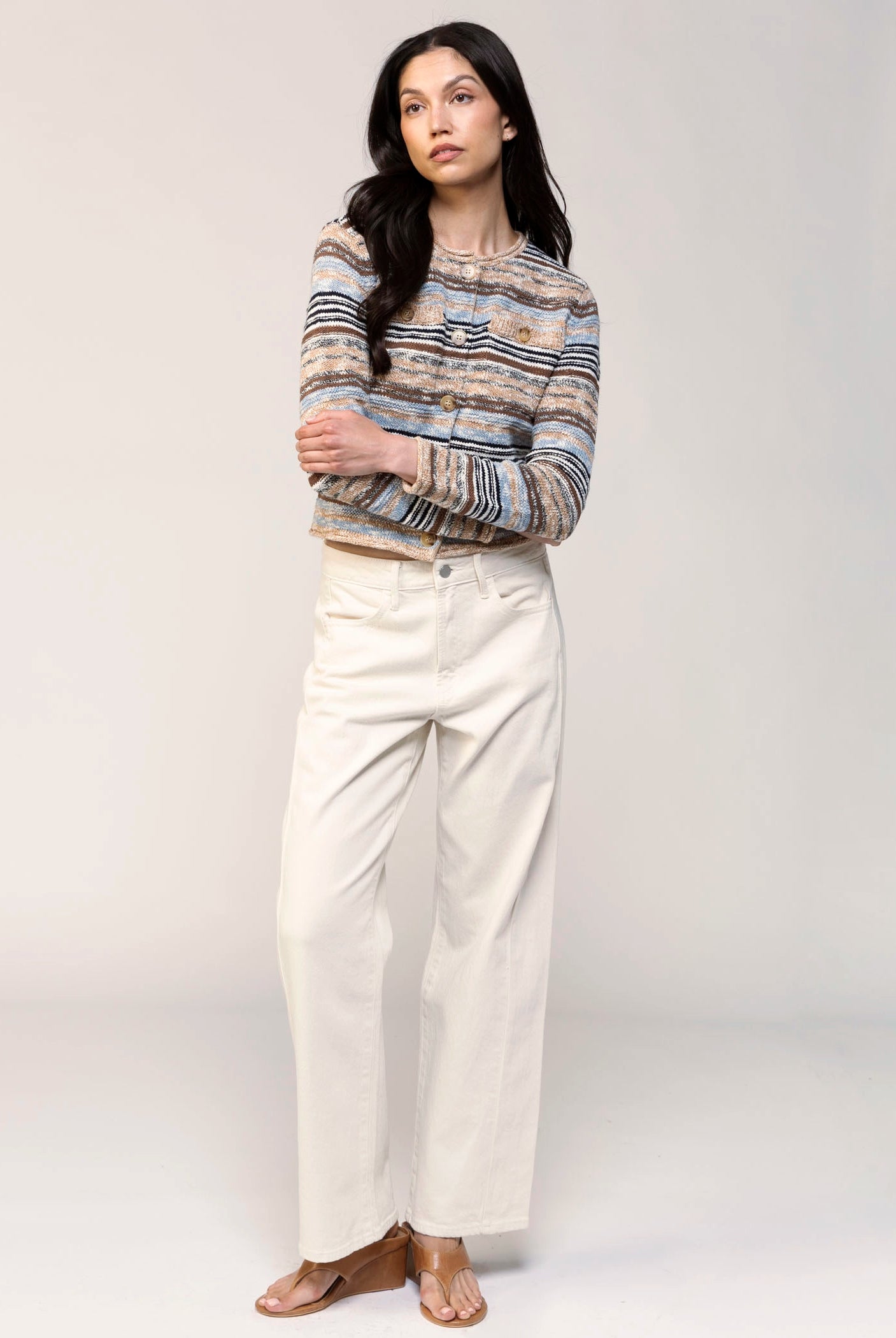 swatch_Ecru high rise barrel jean