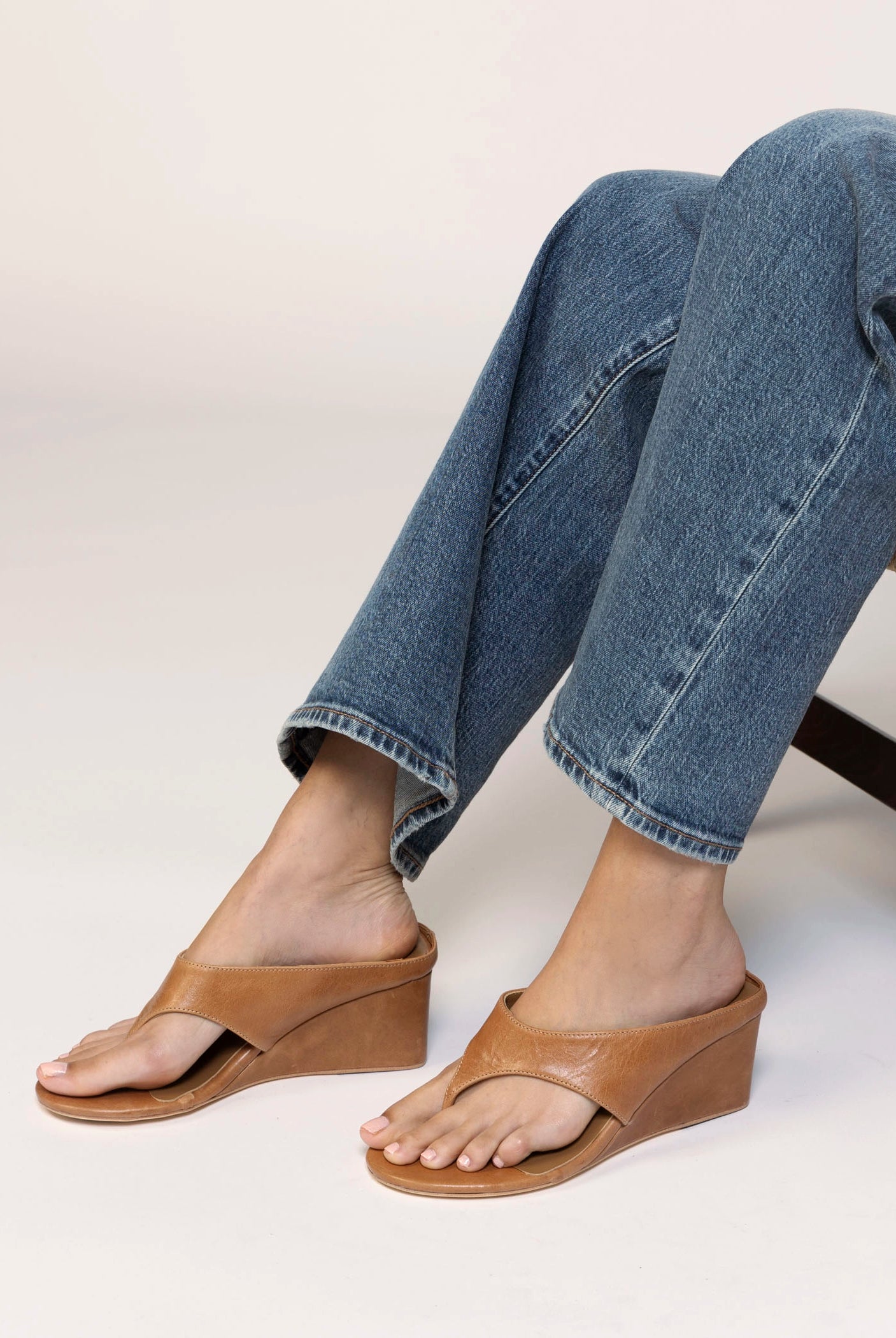 swatch_Tan Leather tony bianco swift thong wedge sandal