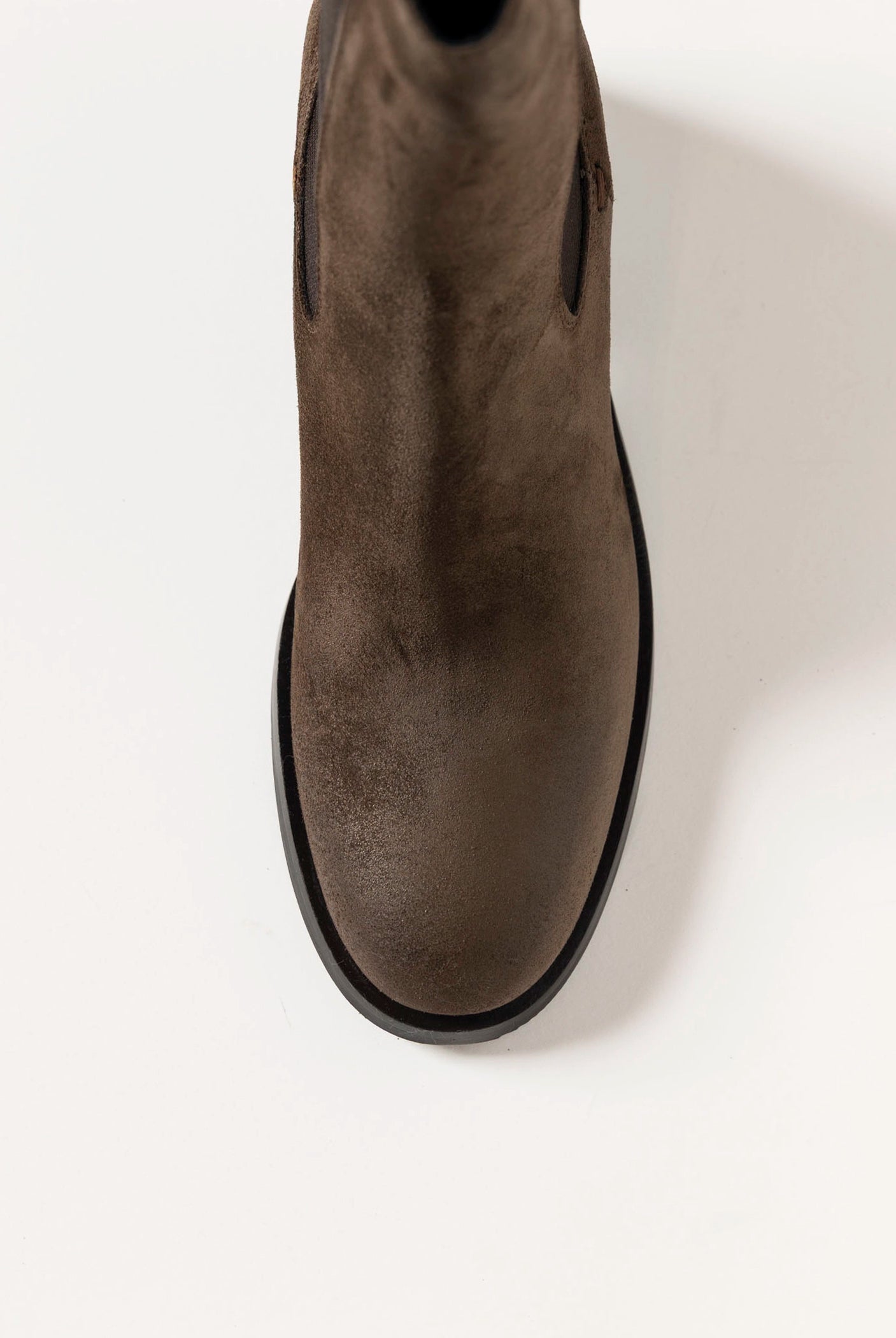 swatch_Chocolate Suede Heeled chelsea boot