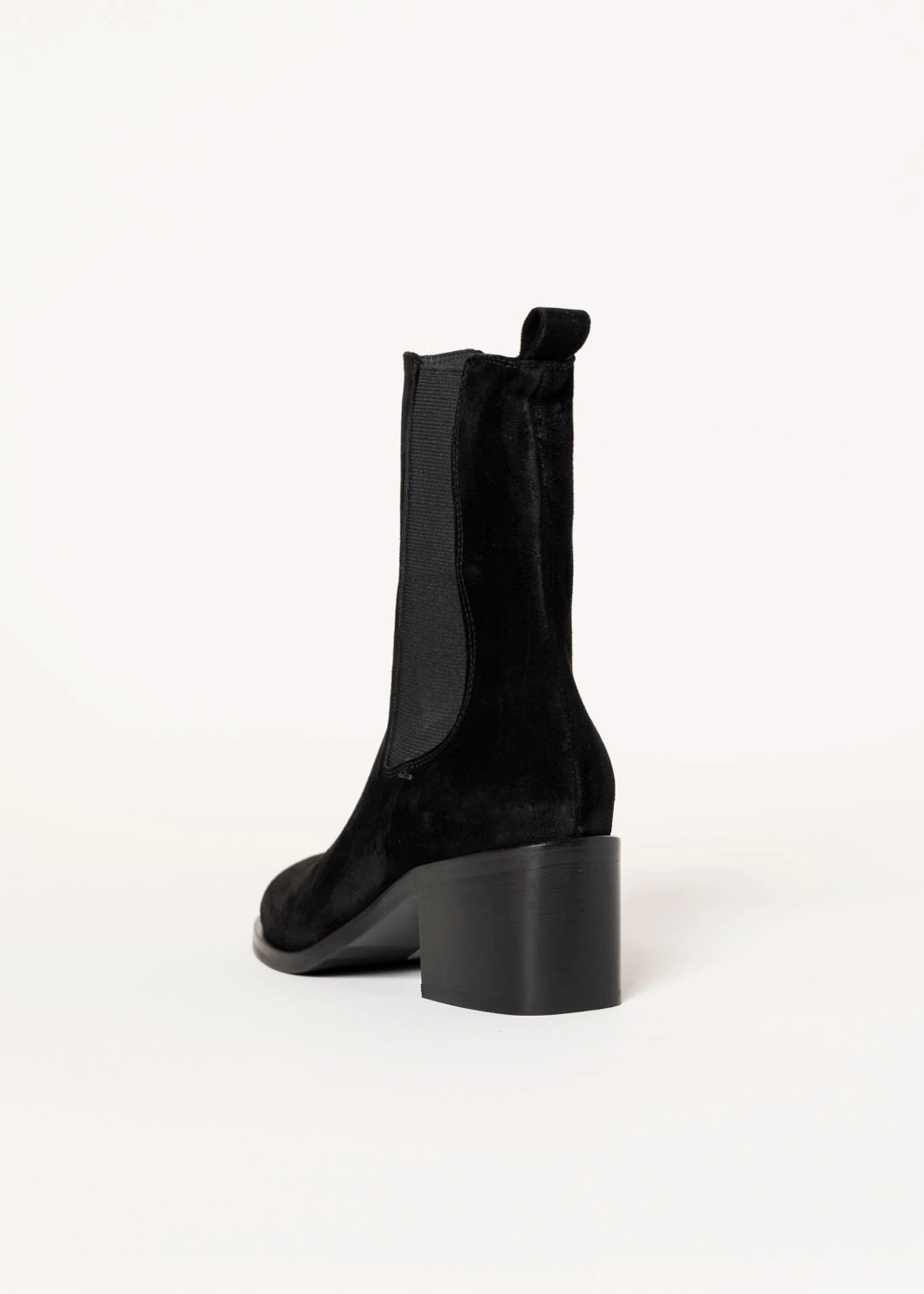 swatch_Black Suede heeled chelsea boot