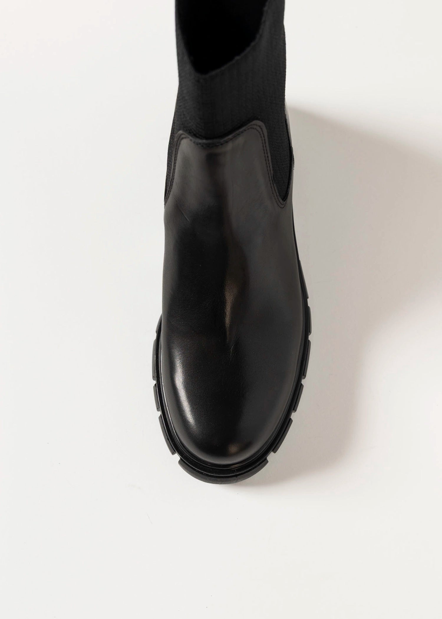 swatch_Black Leather l'idea lug sole sock boot