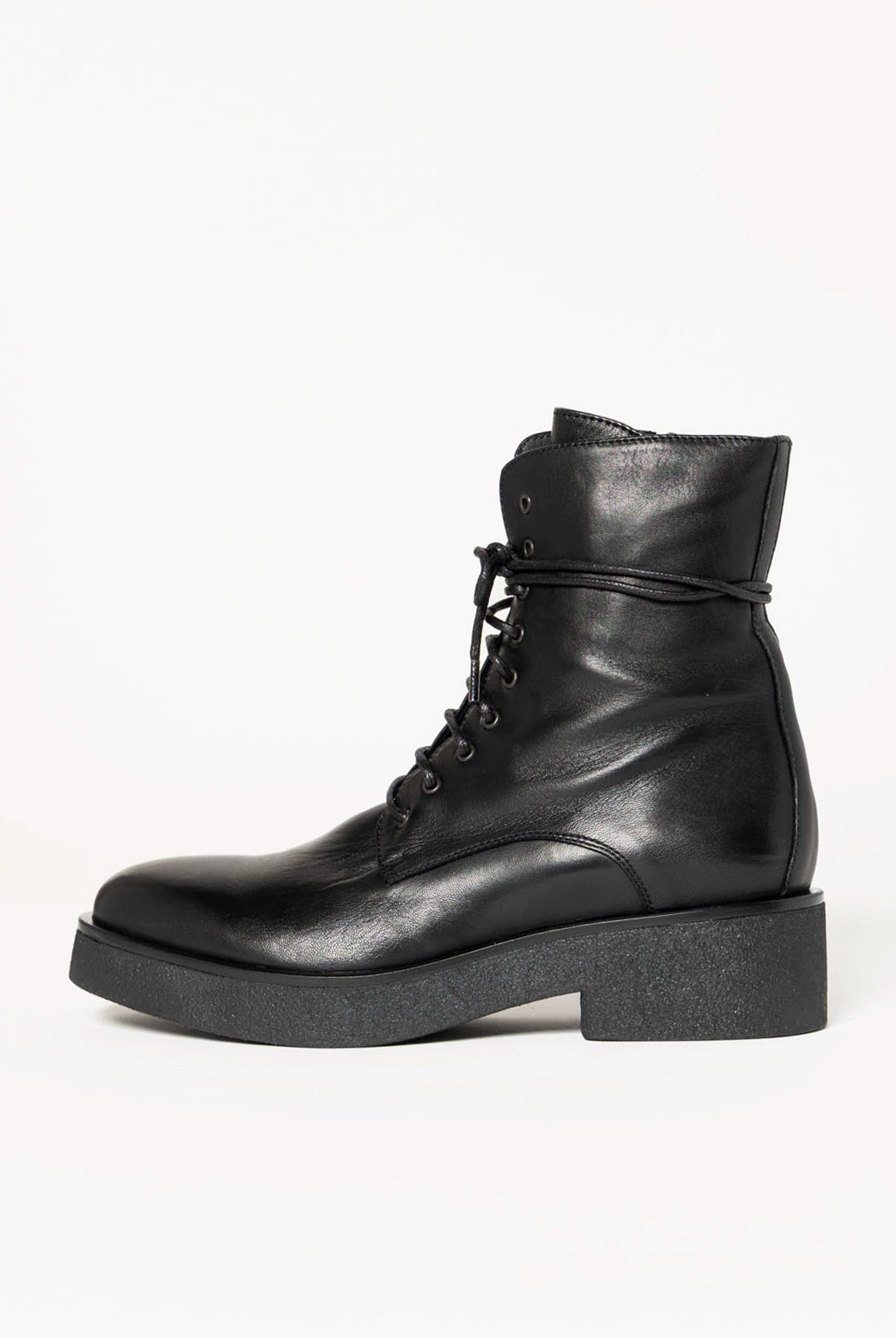 swatch_Black Leather combat boot