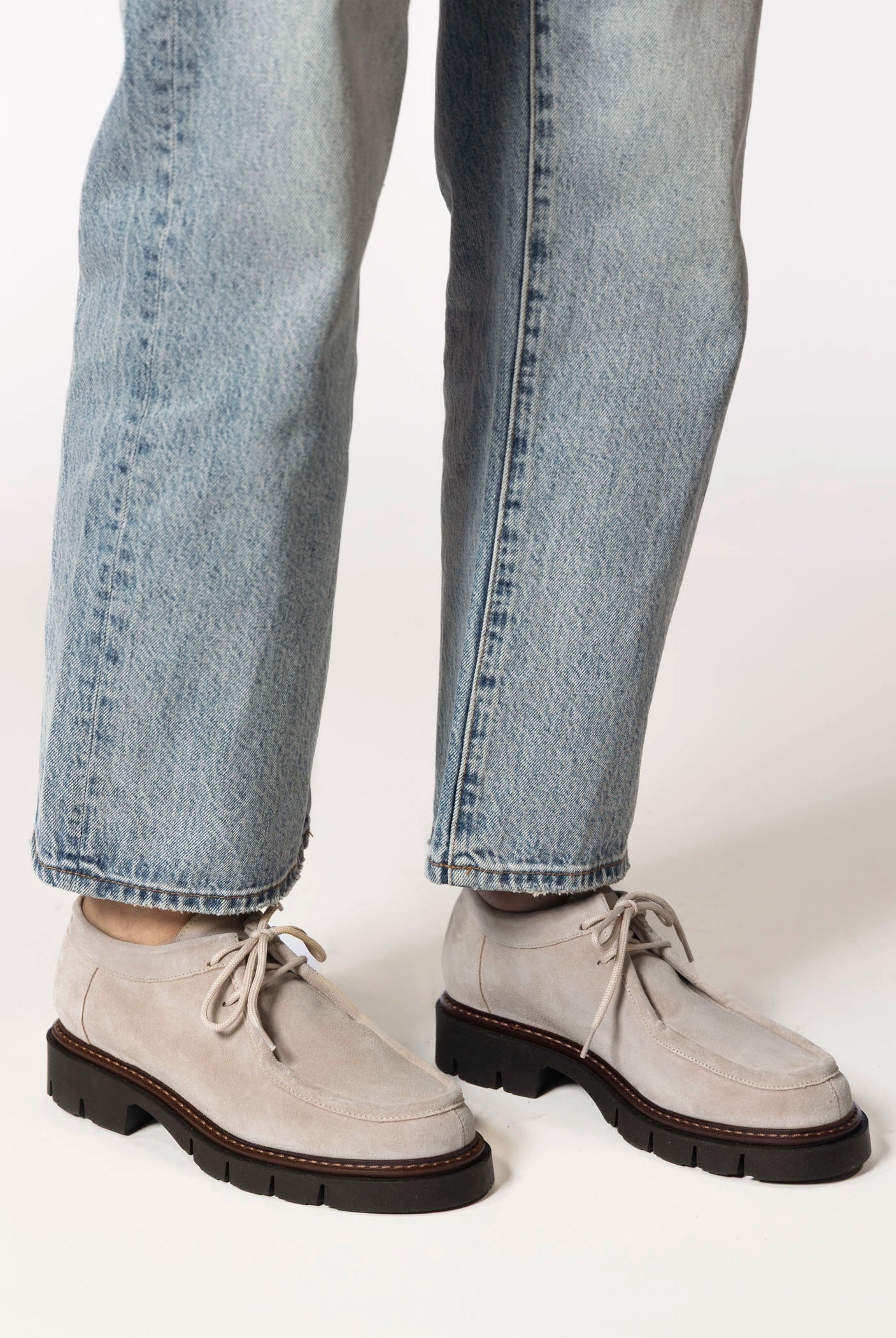 swatch_Taupe Suede wallabe loafer