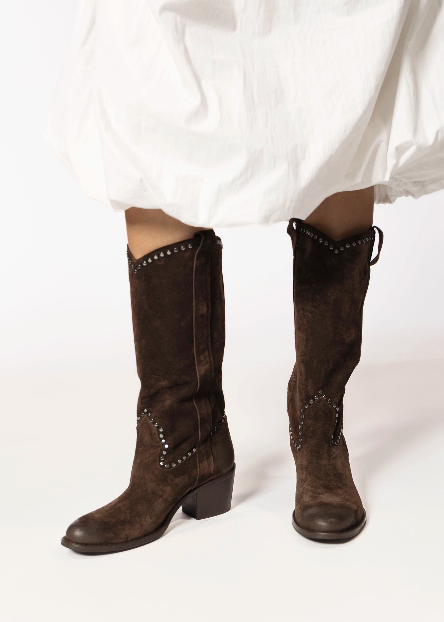 swatch_Chocolate Suede tall western boot