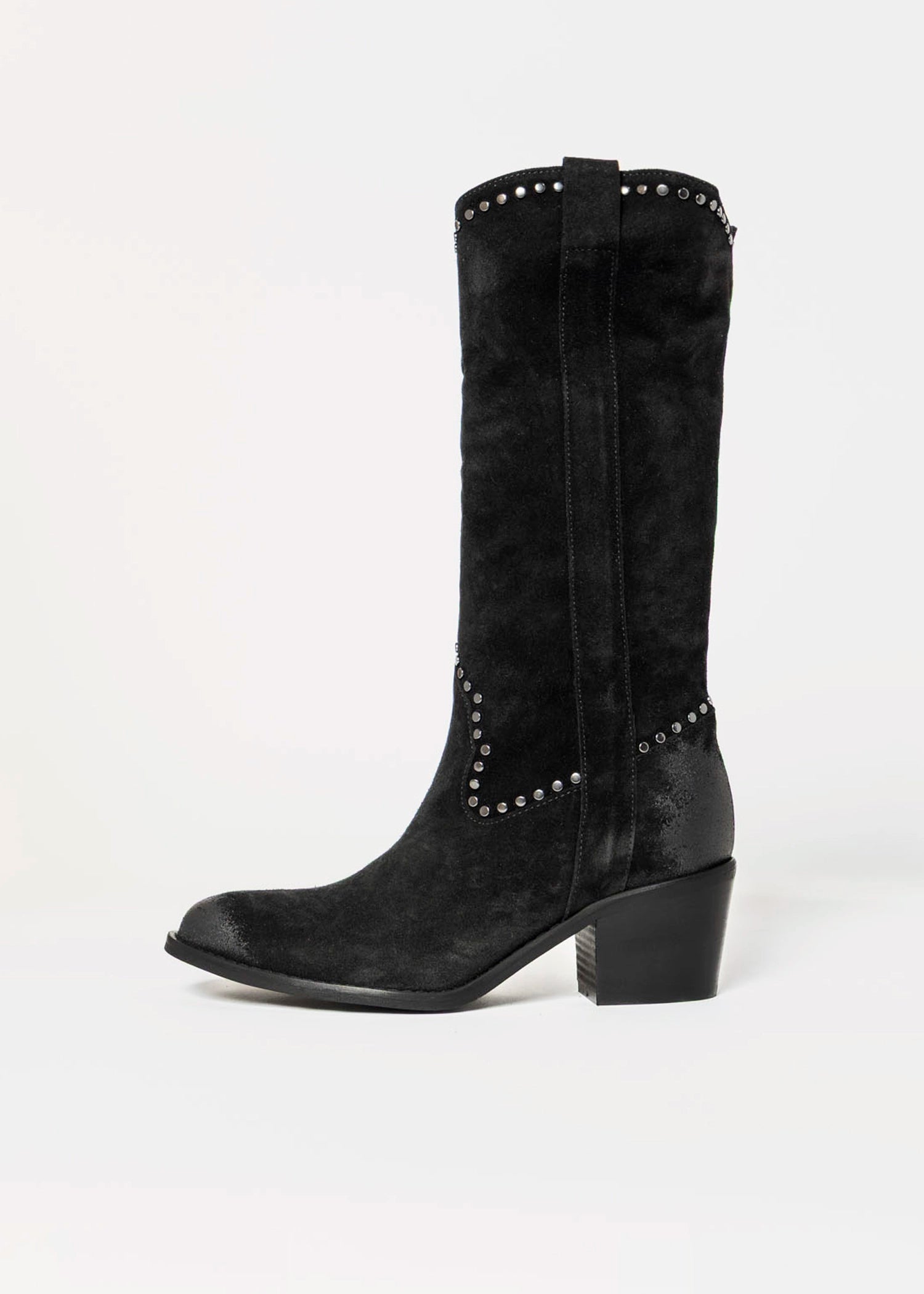 swatch_Black Suede tall western boot