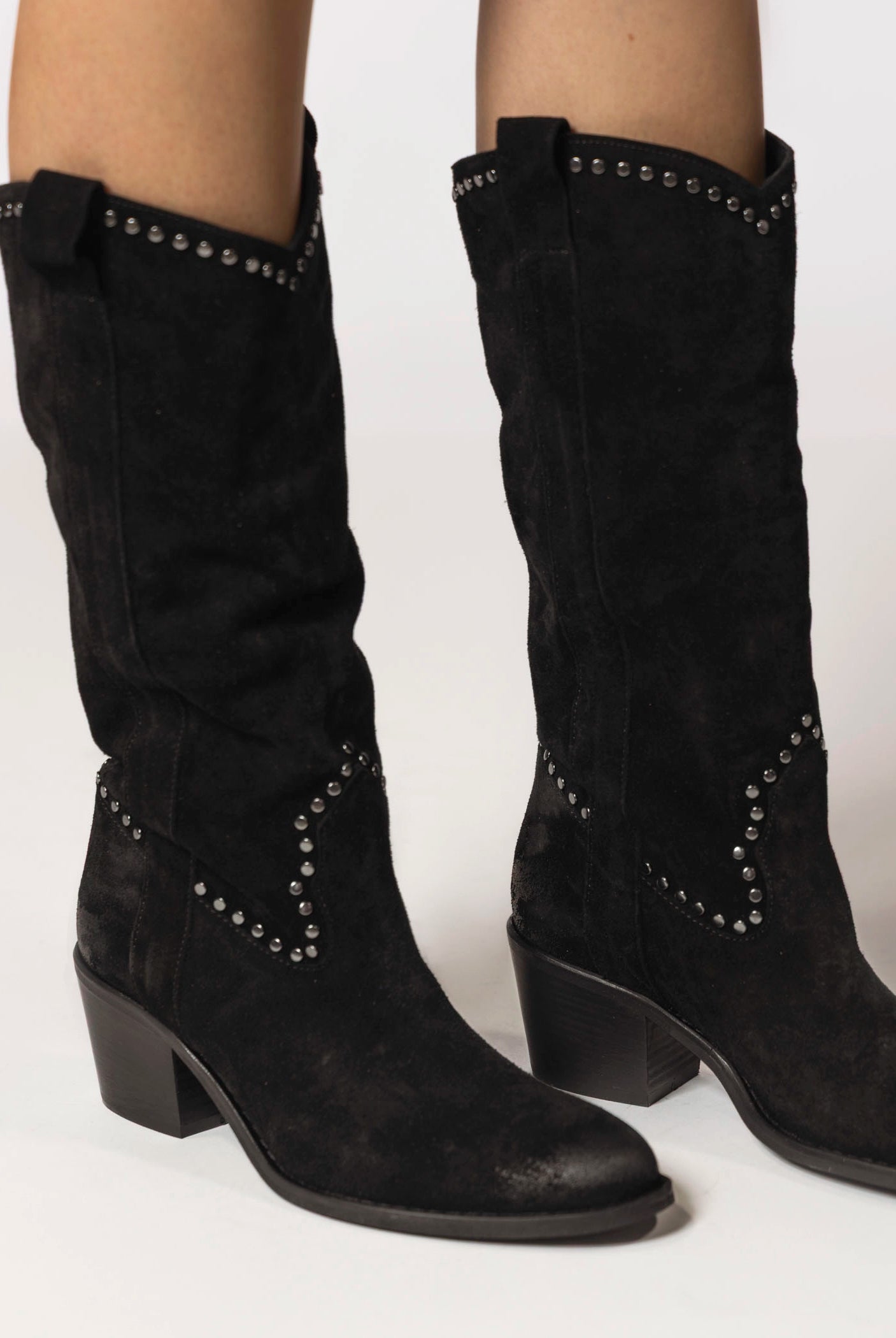 swatch_Black Suede tall western boot
