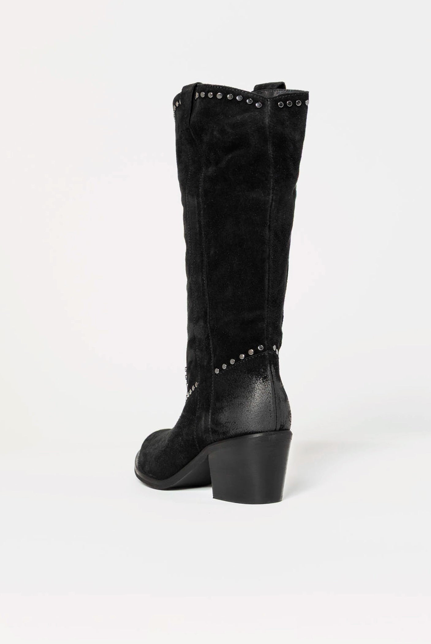 swatch_Black Suede tall western boot