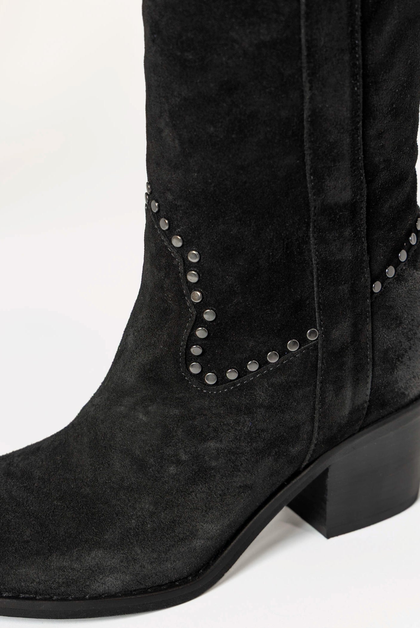 swatch_Black Suede tall western boot