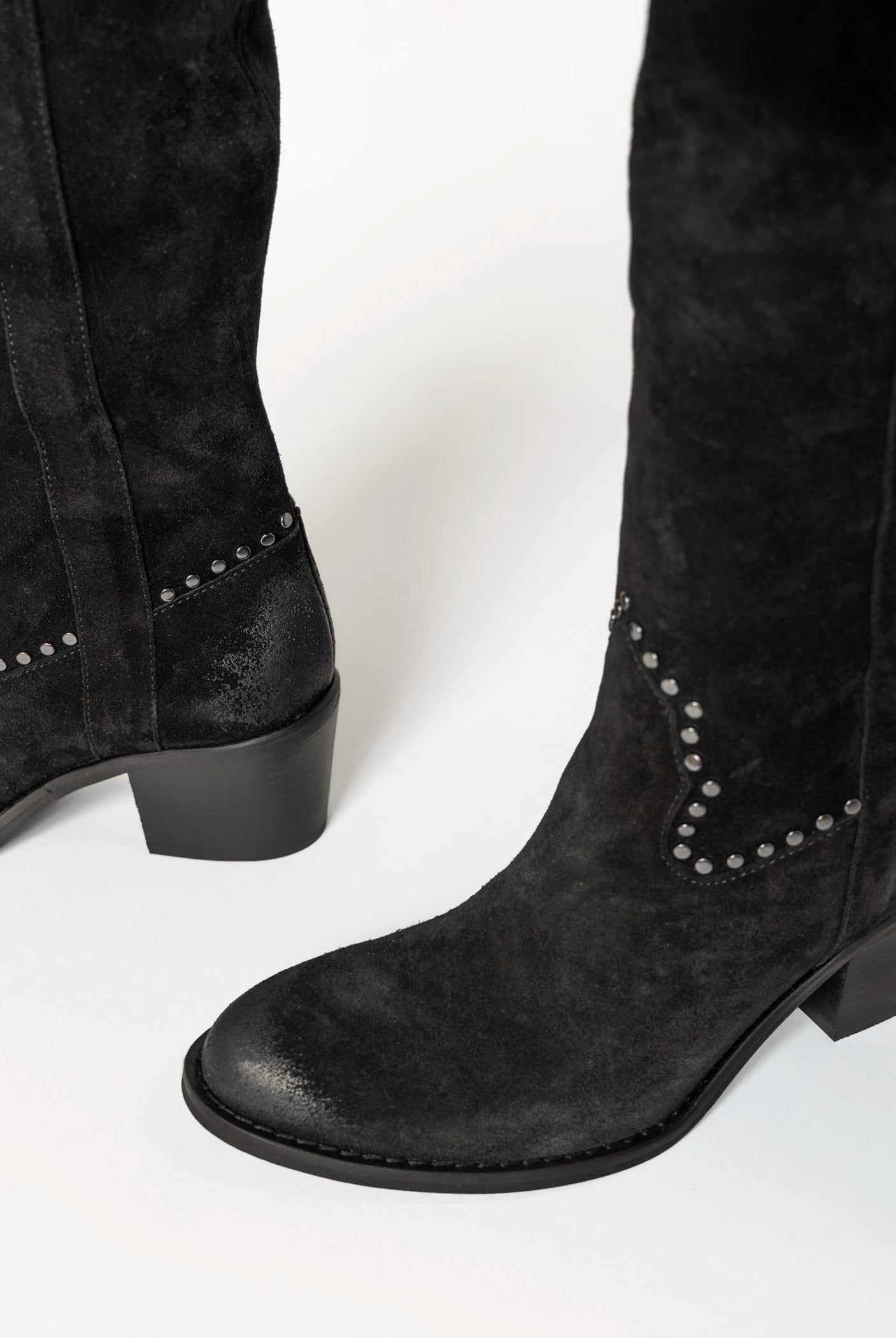 swatch_Black Suede tall western boot