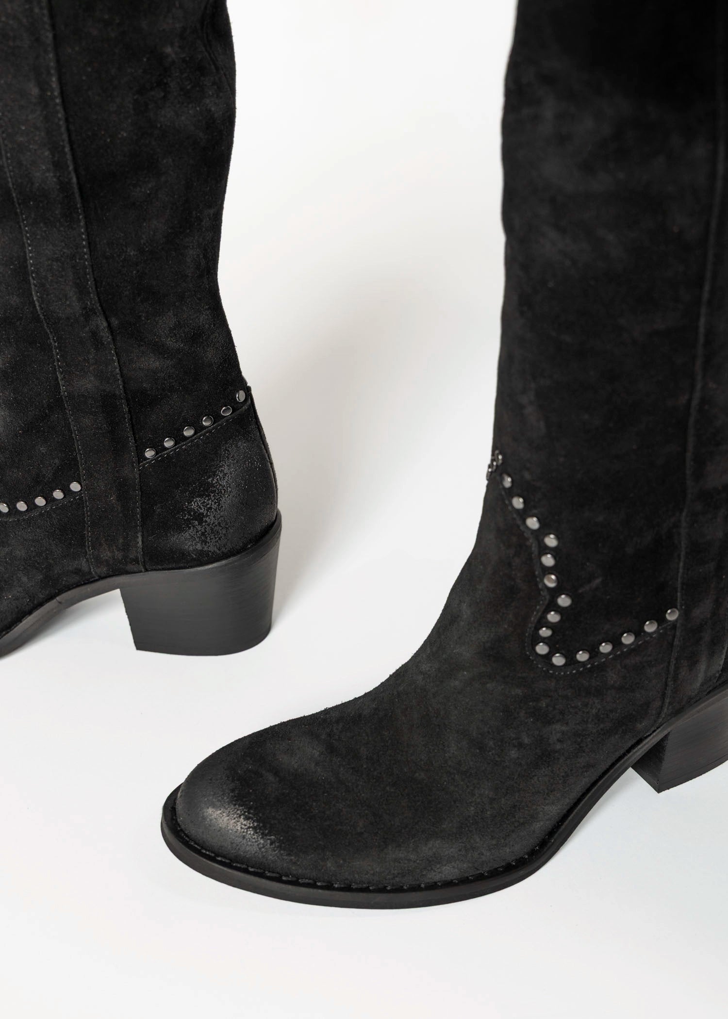 swatch_Black Suede tall western boot