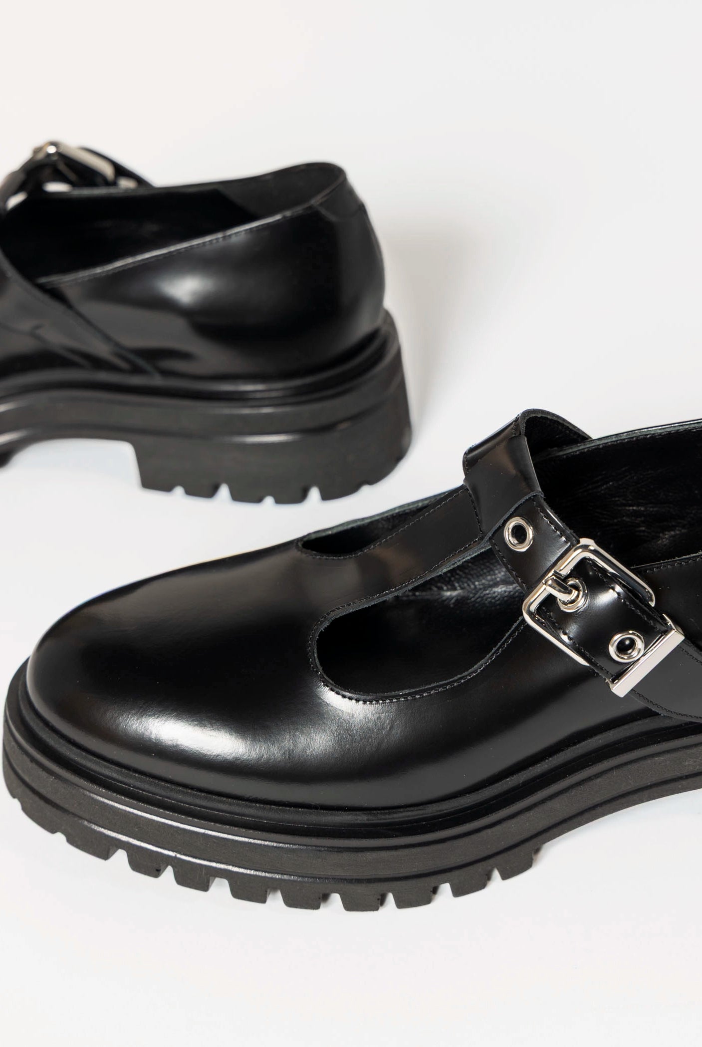 swatch_Black Leather lug sole mary jane