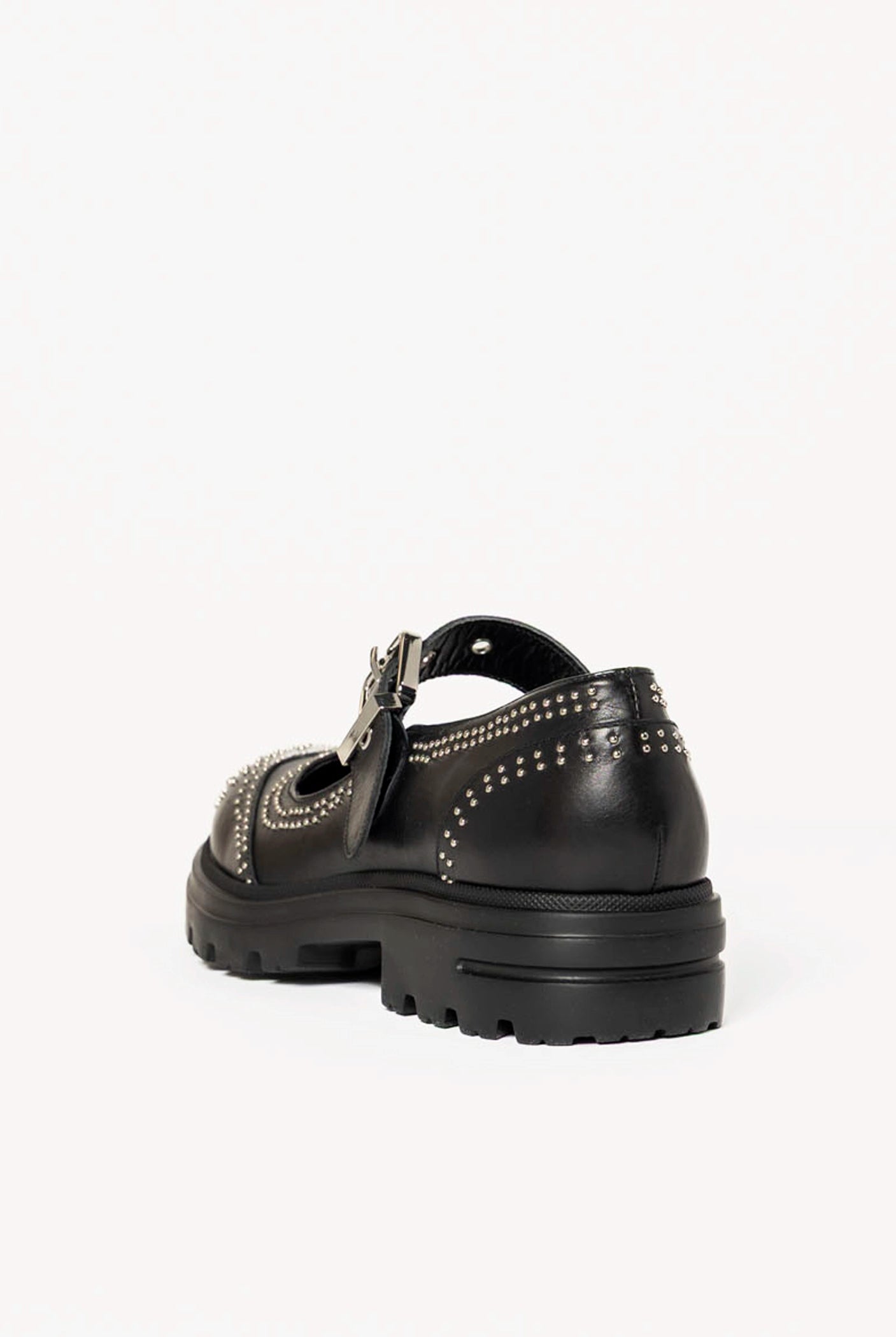 swatch_Black Leather studded mary jane shoes