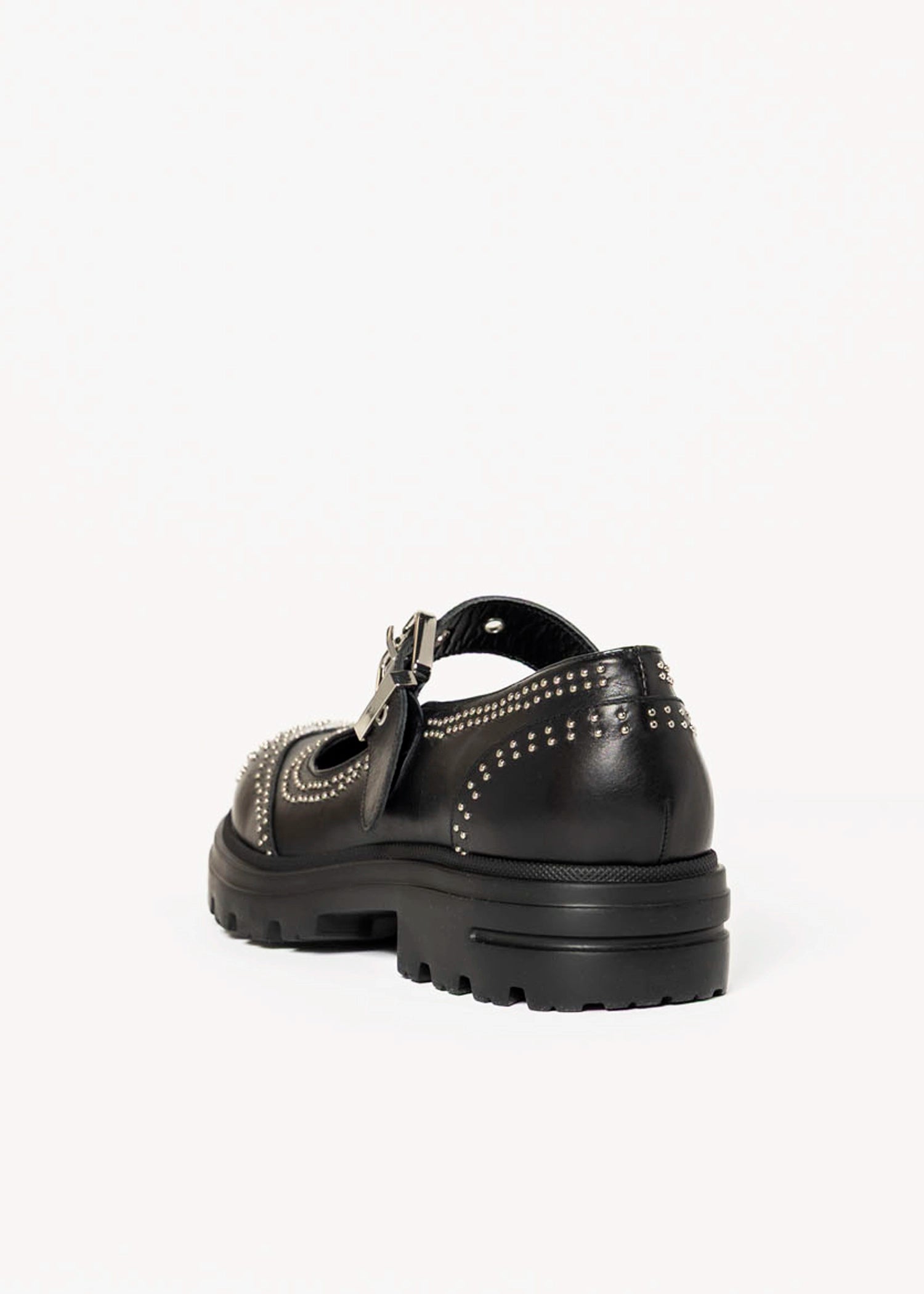 swatch_Black Leather studded mary jane shoes