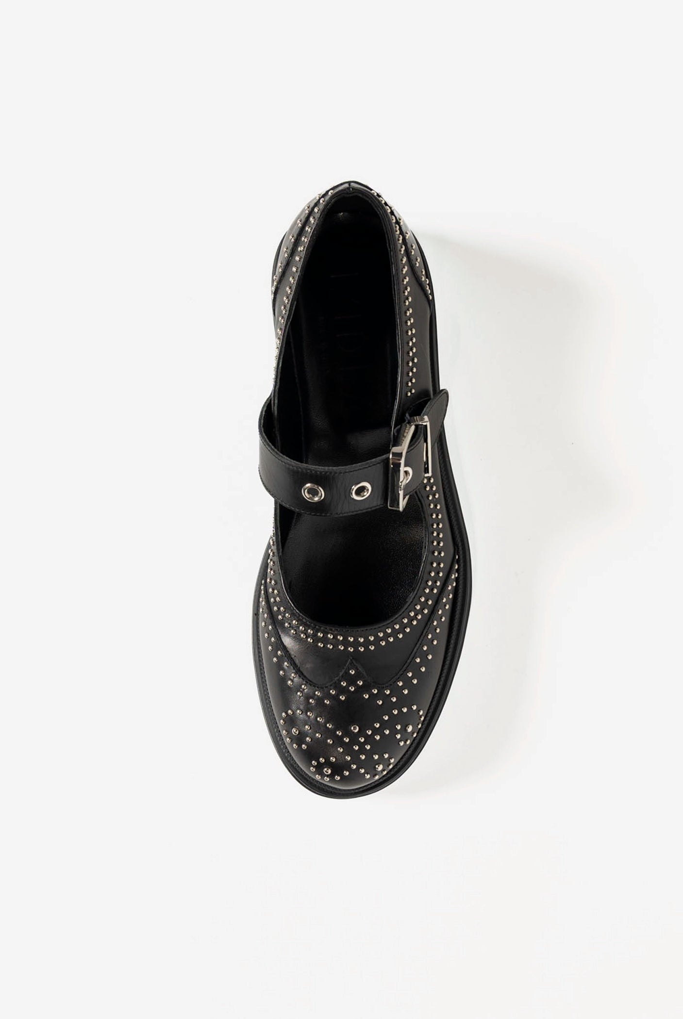 swatch_Black Leather studded mary jane shoes