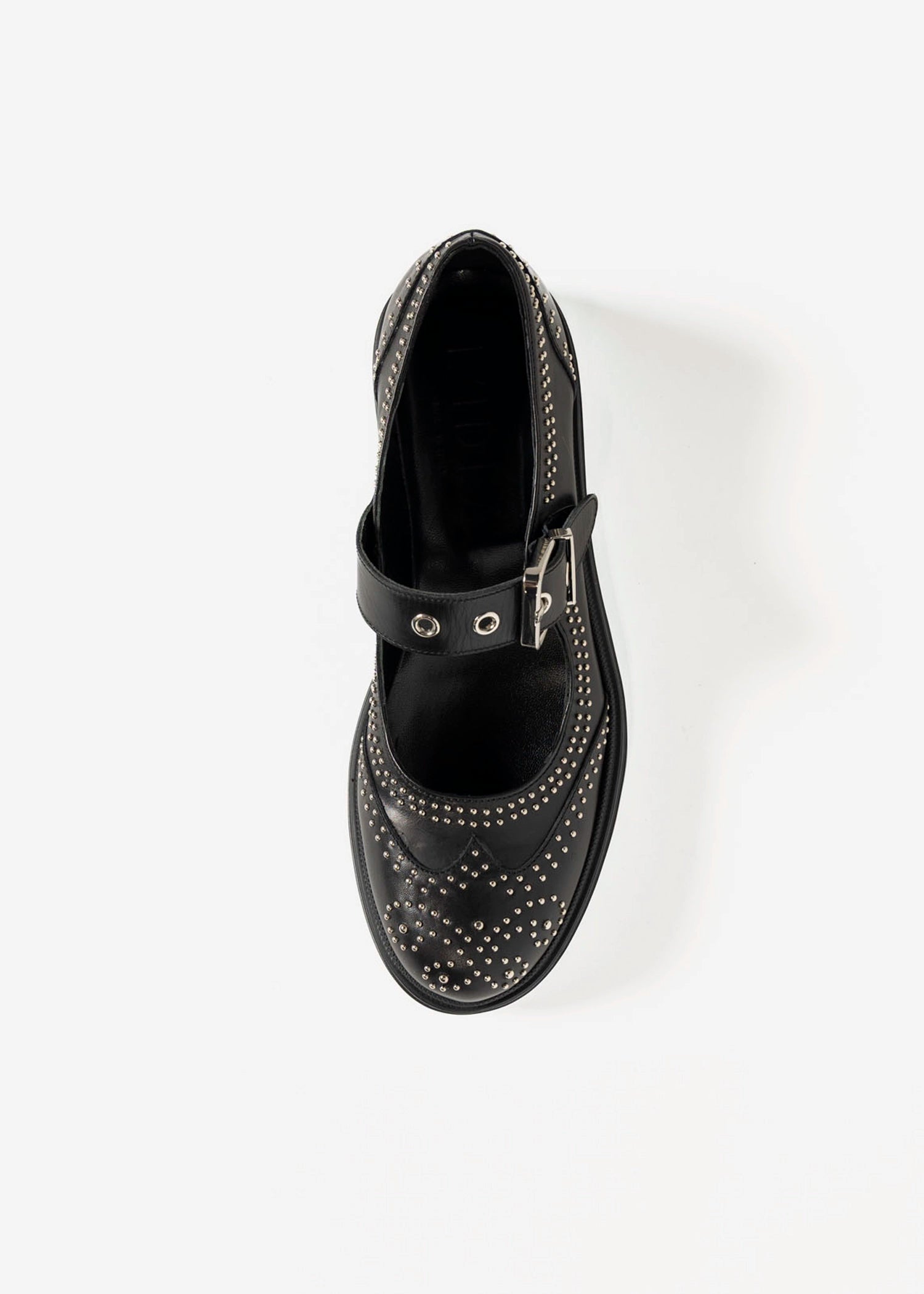 swatch_Black Leather studded mary jane shoes