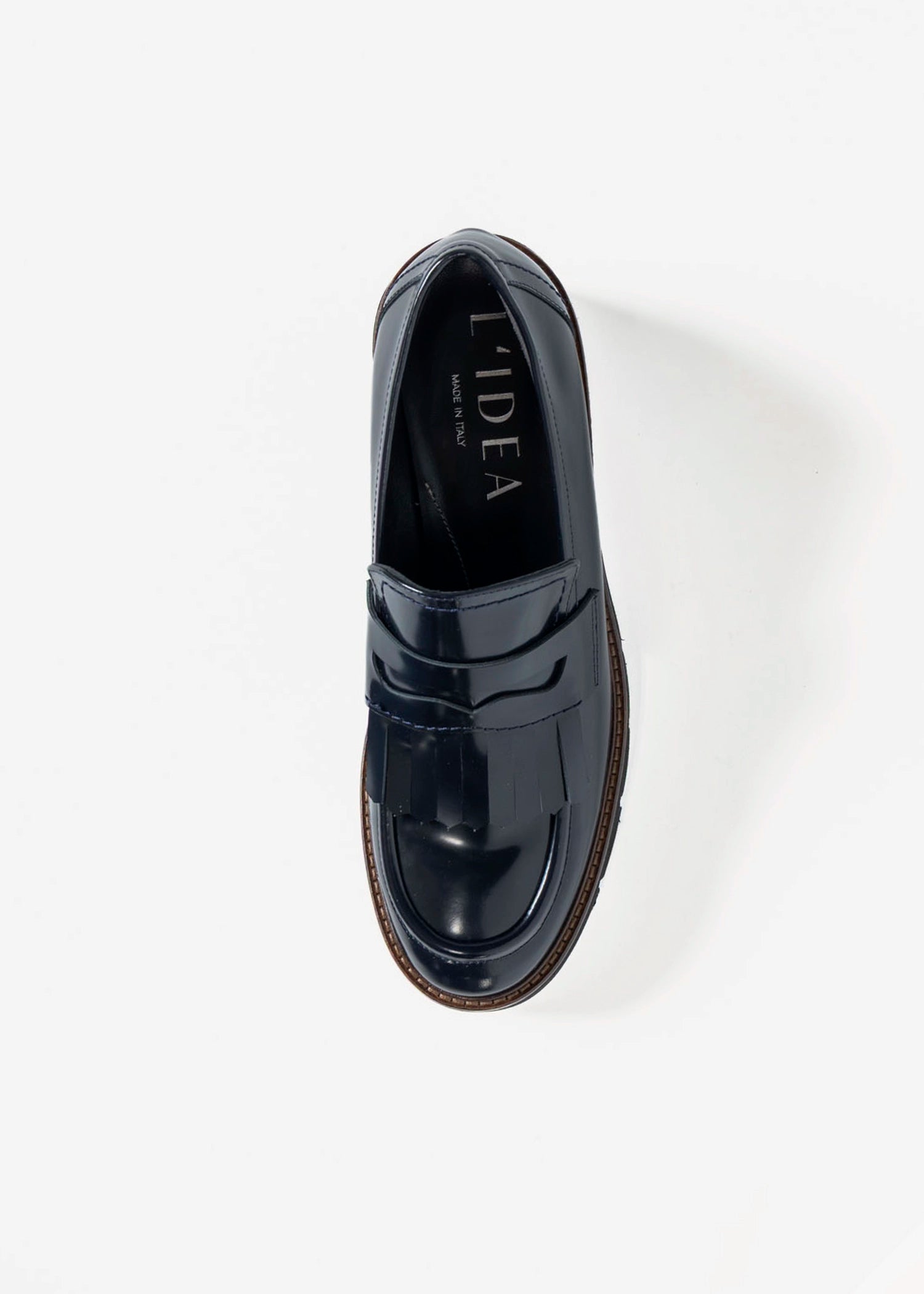 swatch_Navy Leather heeled loafer