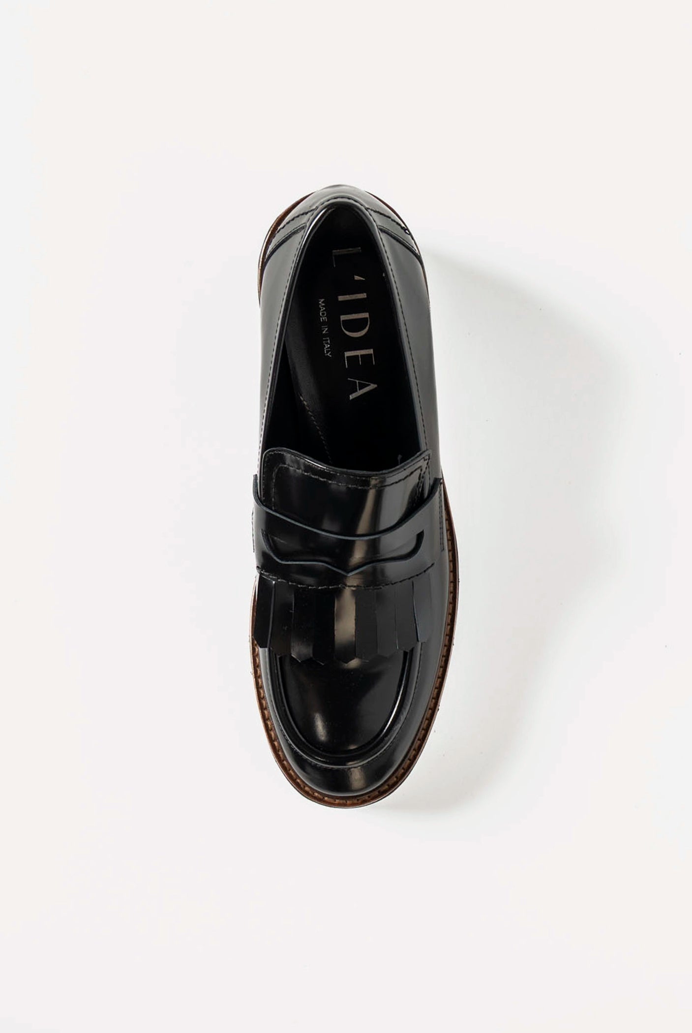 swatch_Black Leather heeled loafer