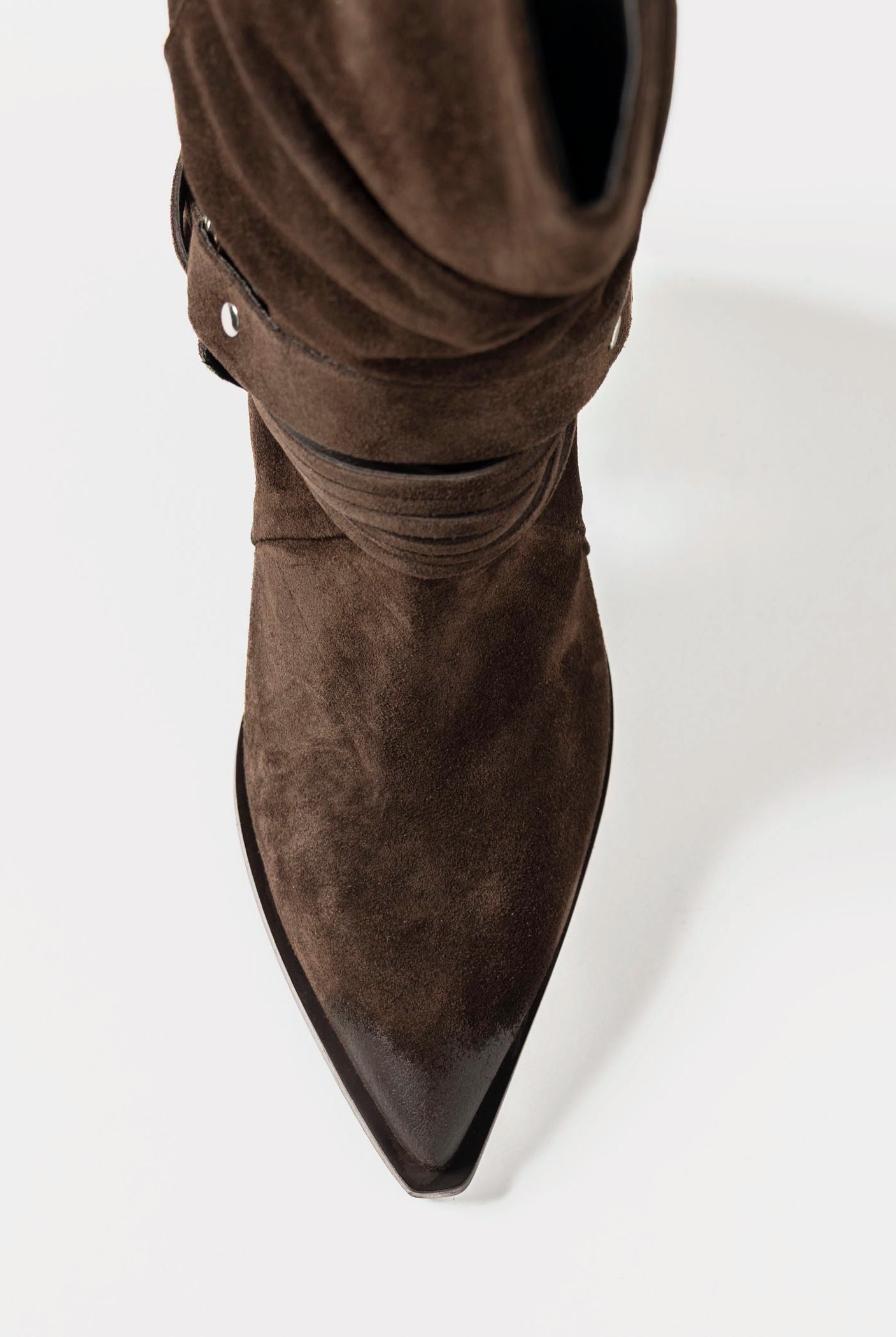 swatch_brown suede moto boot