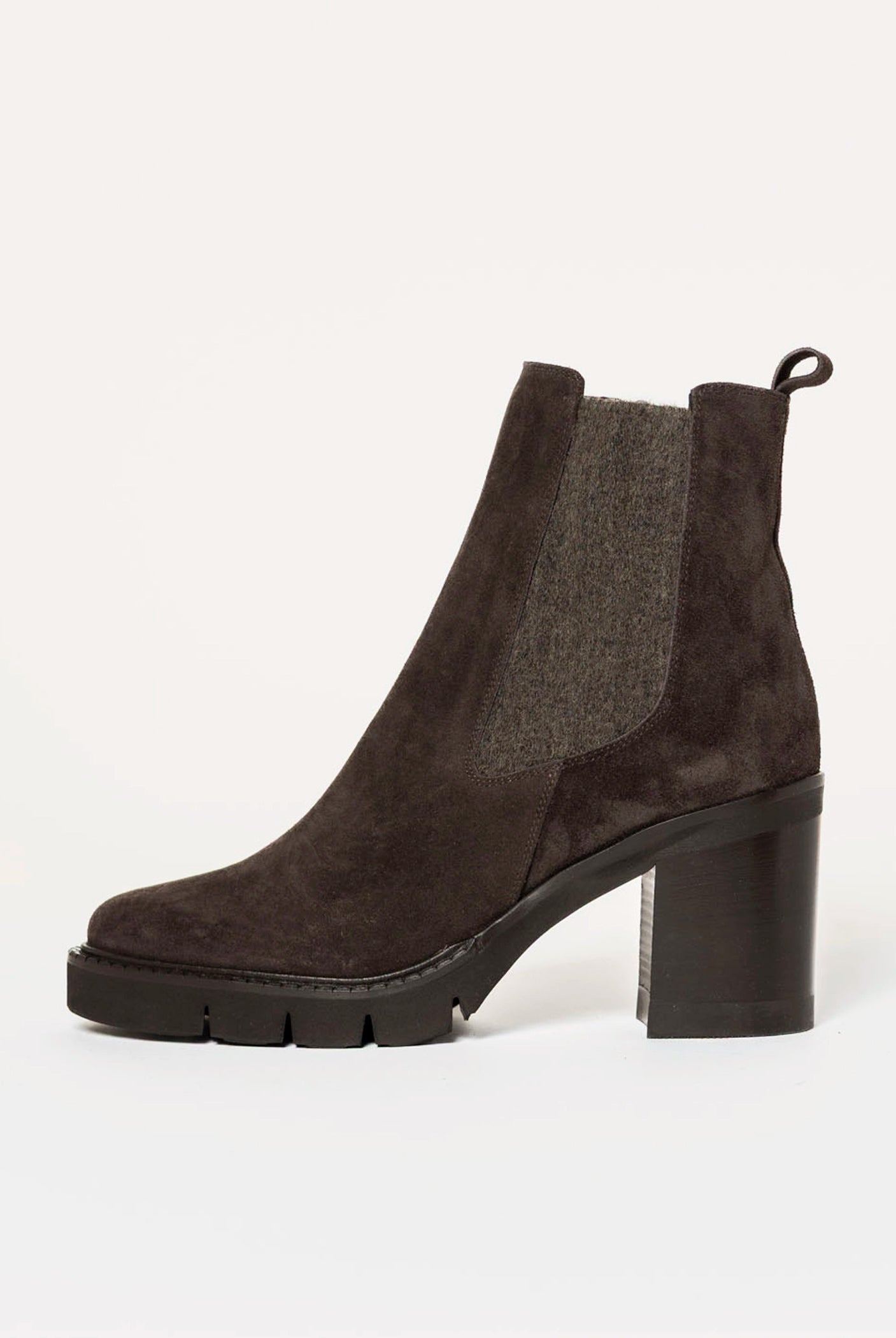 swatch_Mocha Suede heeled chelsea boot