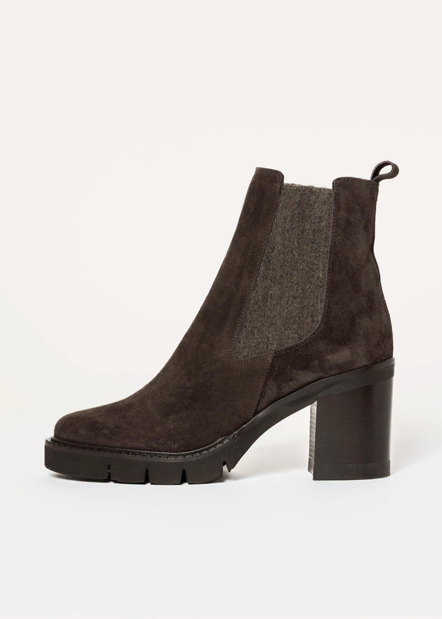 swatch_Mocha Suede heeled chelsea boot