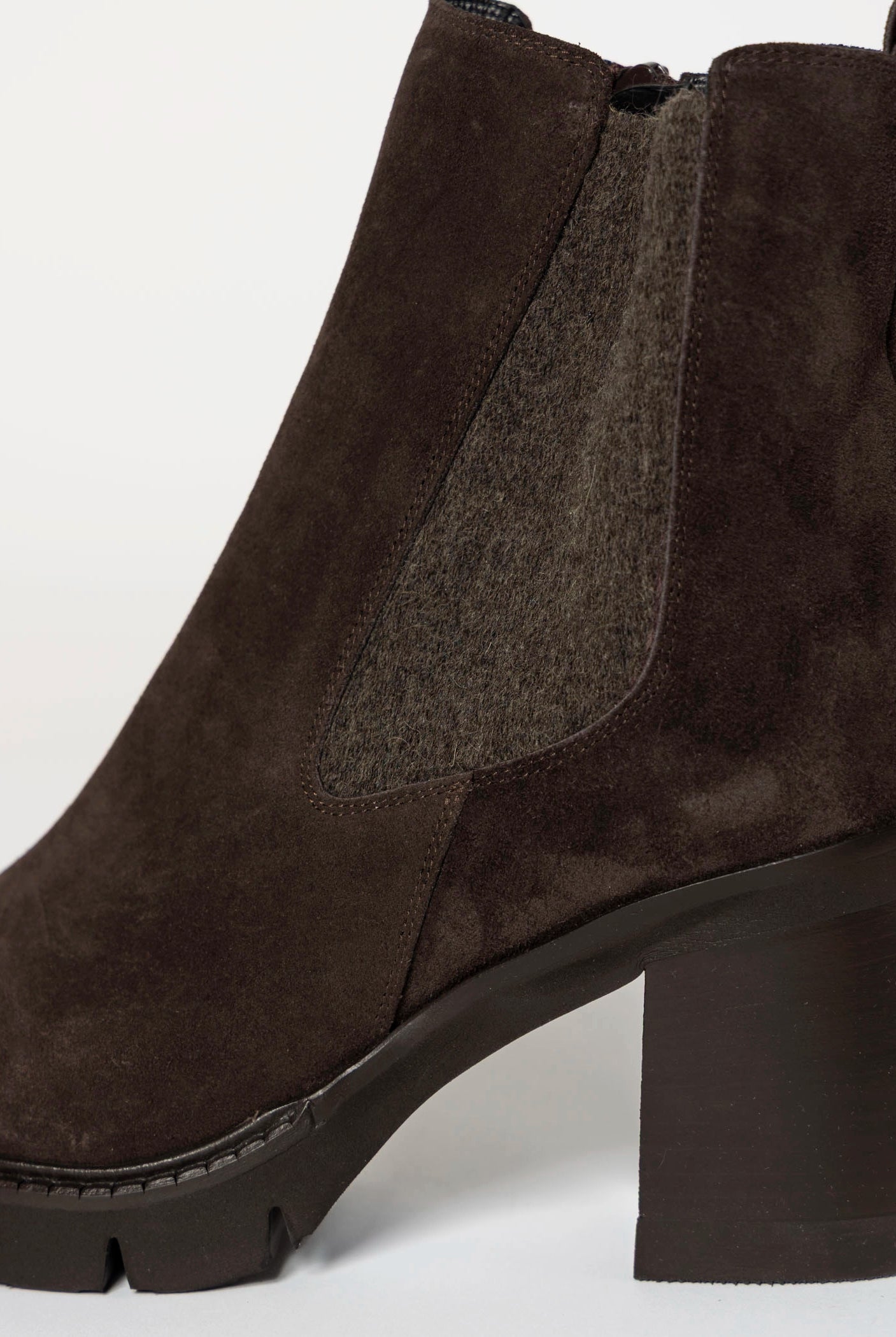 swatch_Mocha Suede heeled chelsea boot