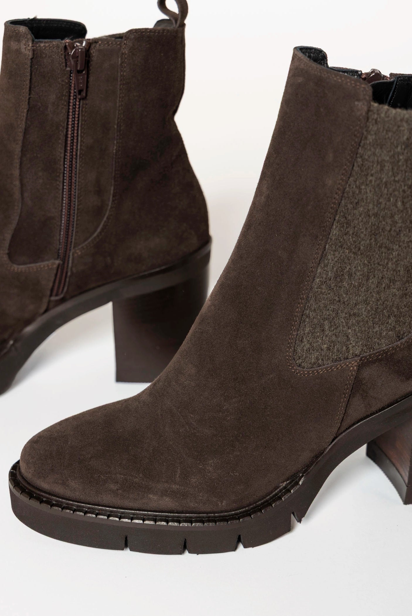 swatch_Mocha Suede heeled chelsea boot
