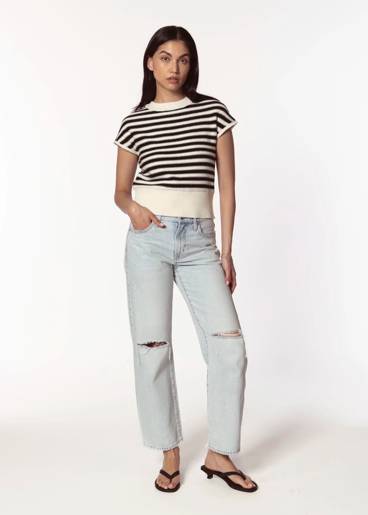 swatch_multi olive striped sweater apparel