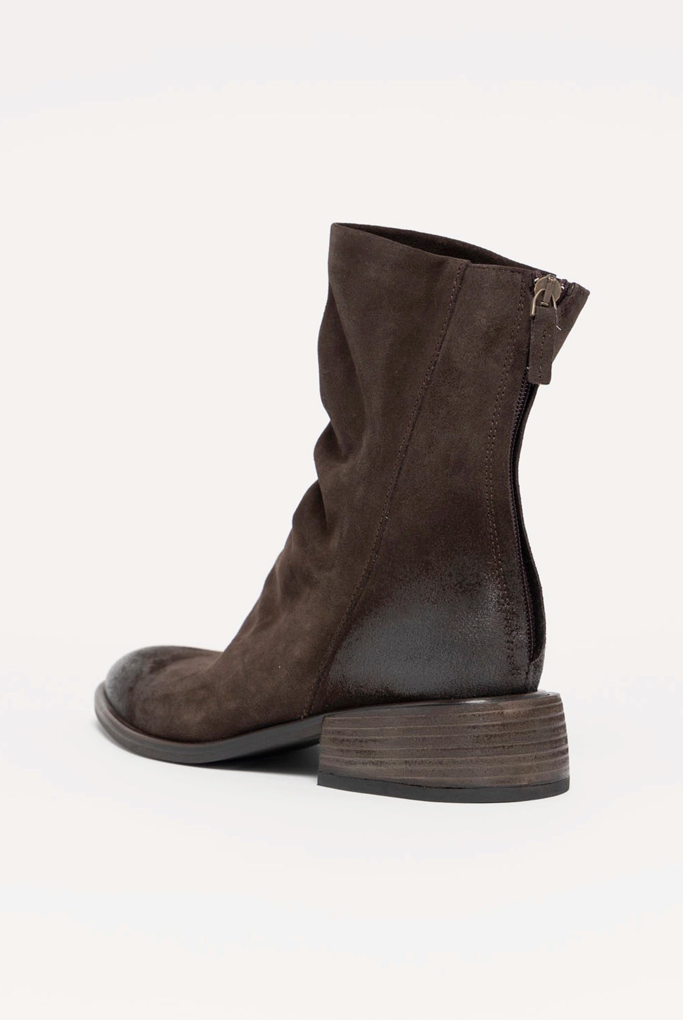 swatch_Chocolate Suede l'idea ruched ankle boot