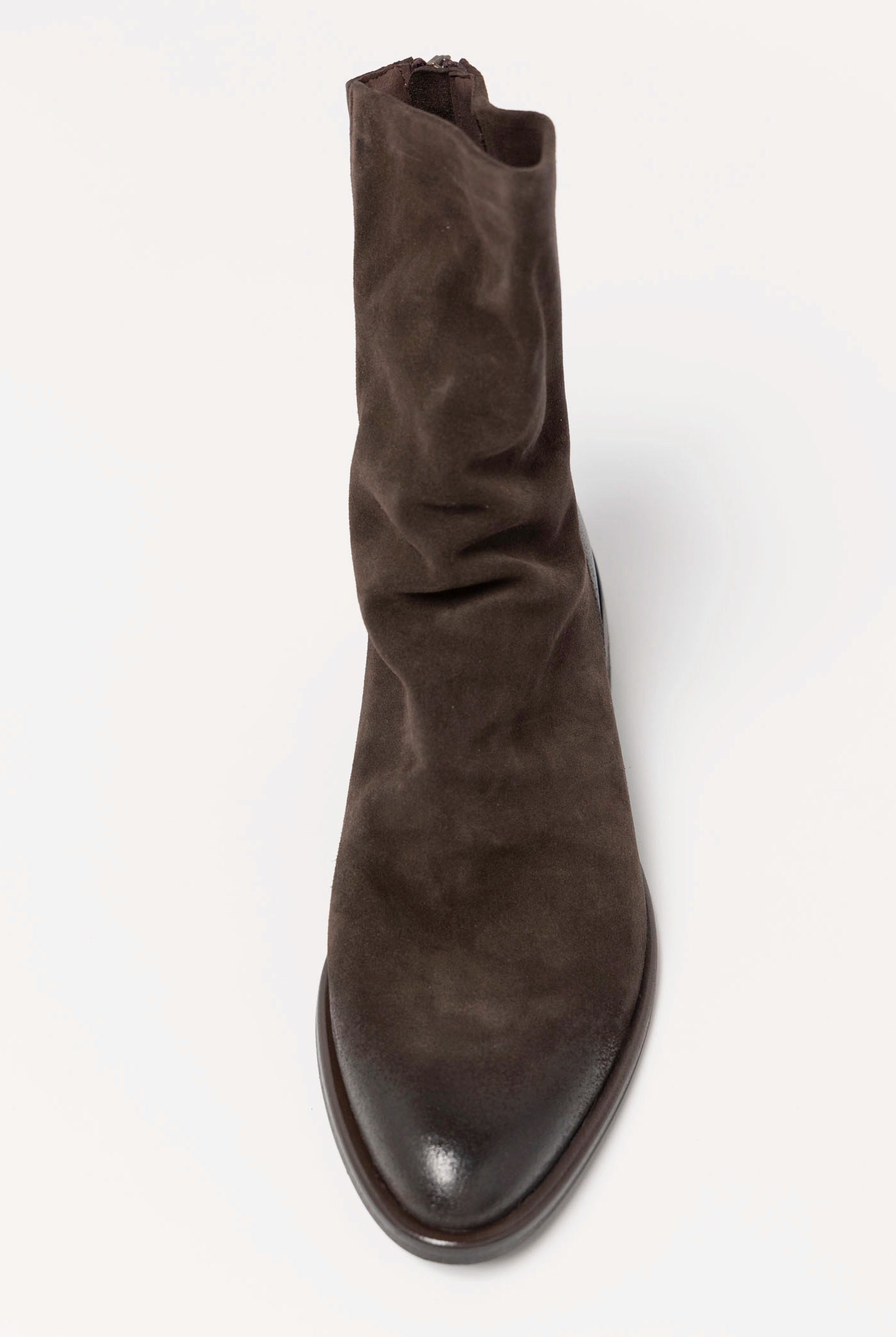 swatch_Chocolate Suede l'idea ruched ankle boot