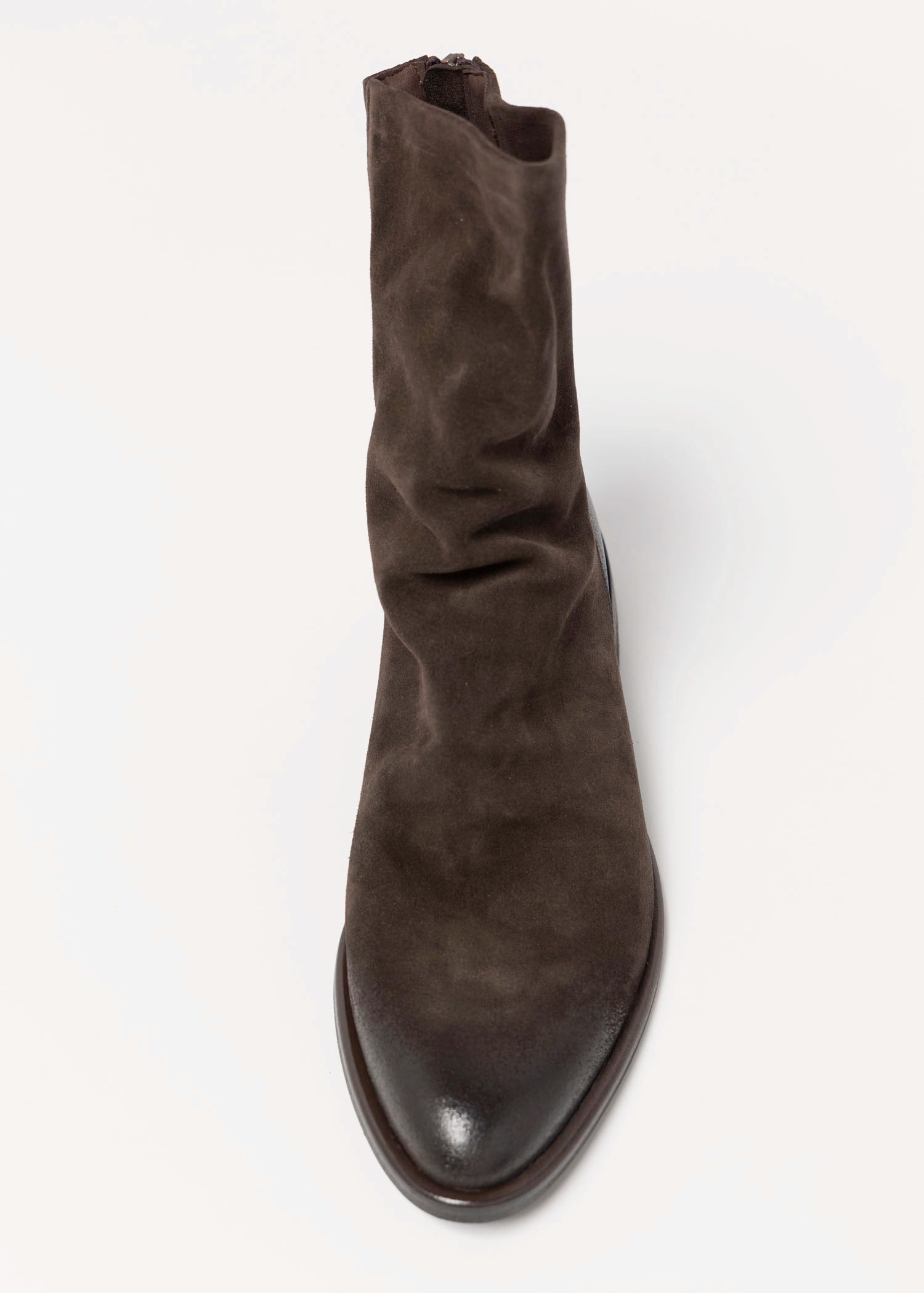 swatch_Chocolate Suede l'idea ruched ankle boot