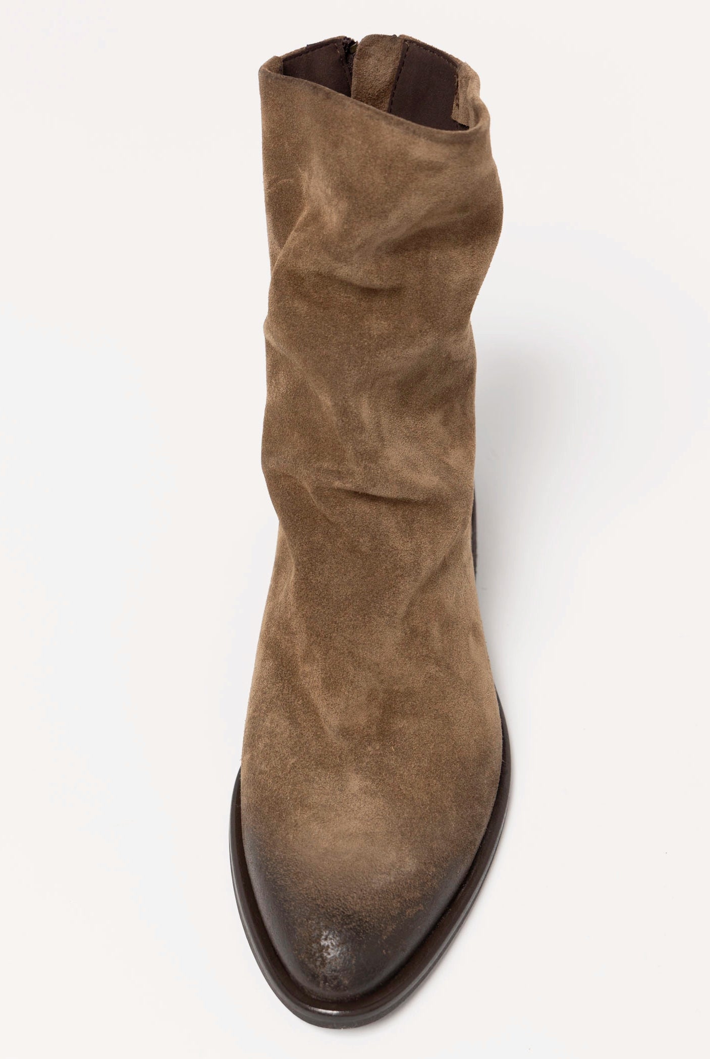 swatch_Sesame Suede l'idea ruched ankle boot
