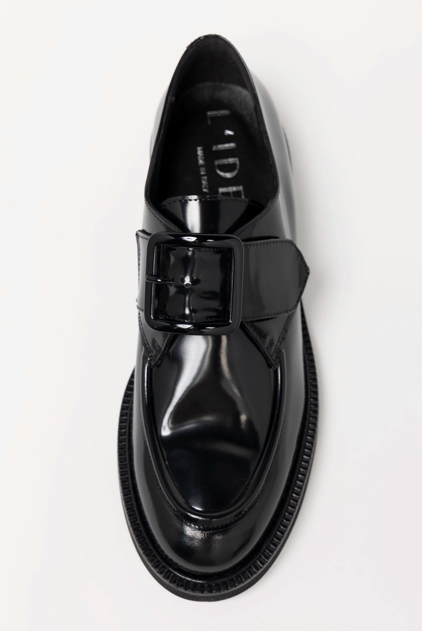 swatch_Black Leather l'idea single buckle loafer