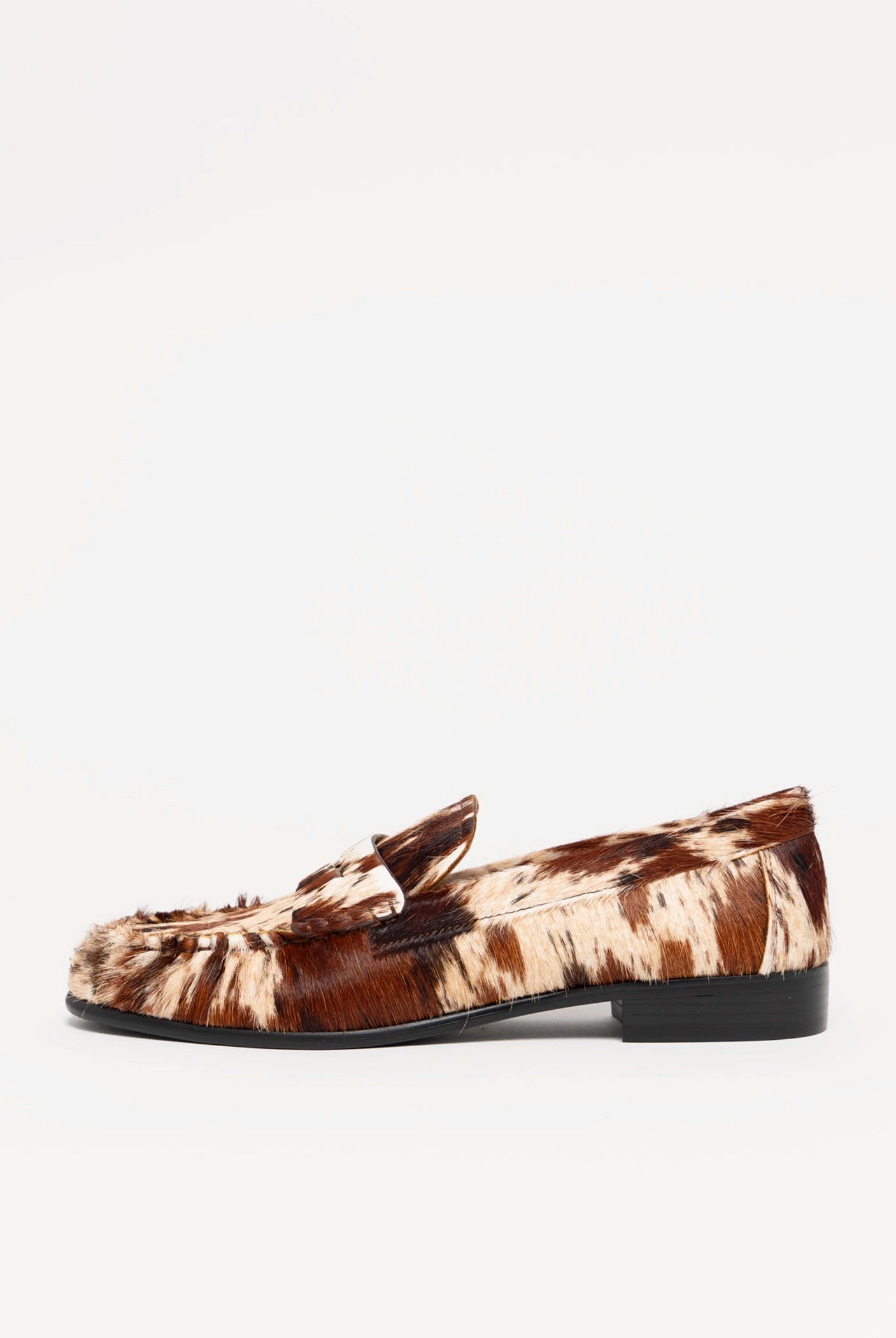 swatch_Brown Spotted Haircalf l'idea ruched penny loafer