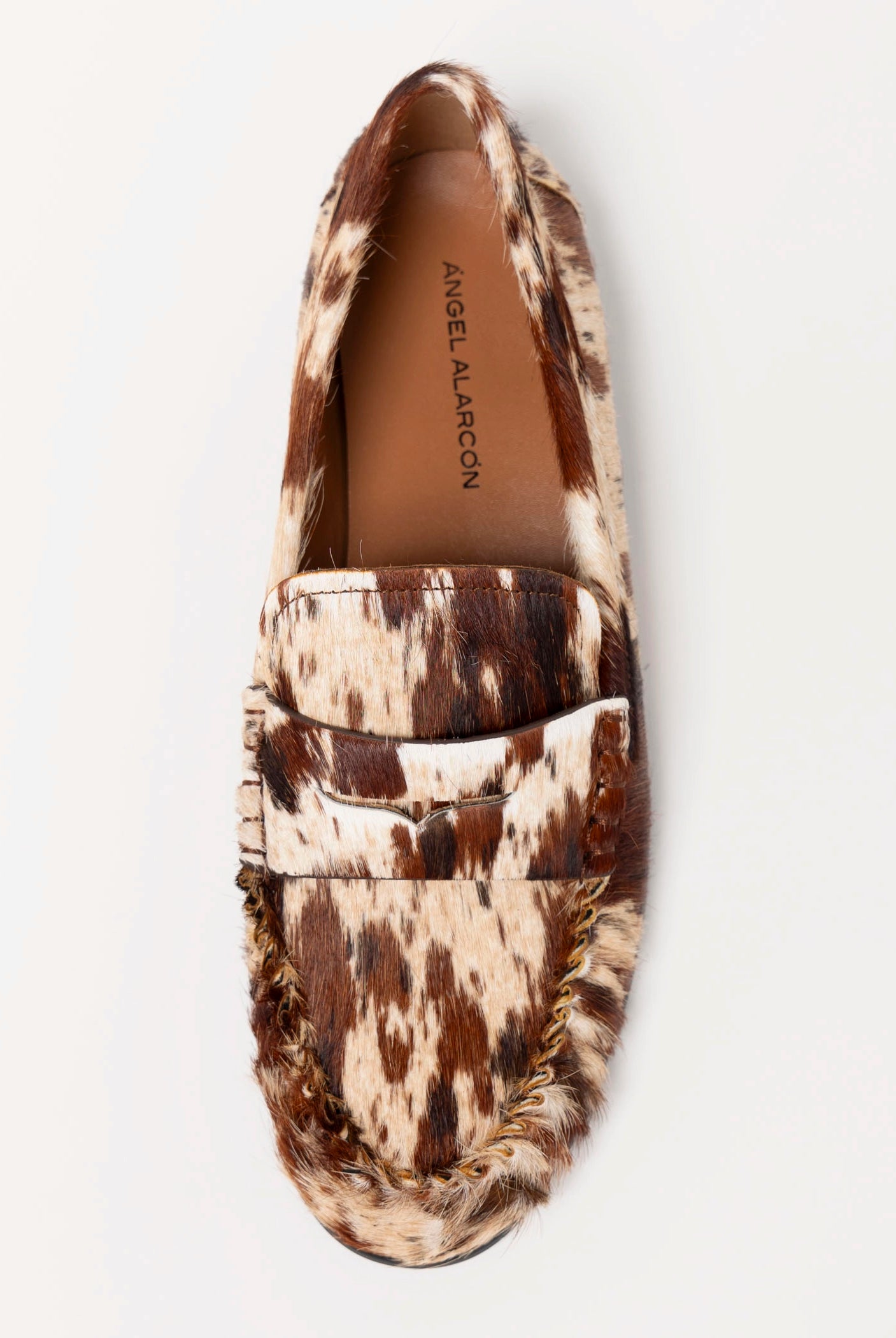 swatch_Brown Spotted Haircalf l'idea ruched penny loafer