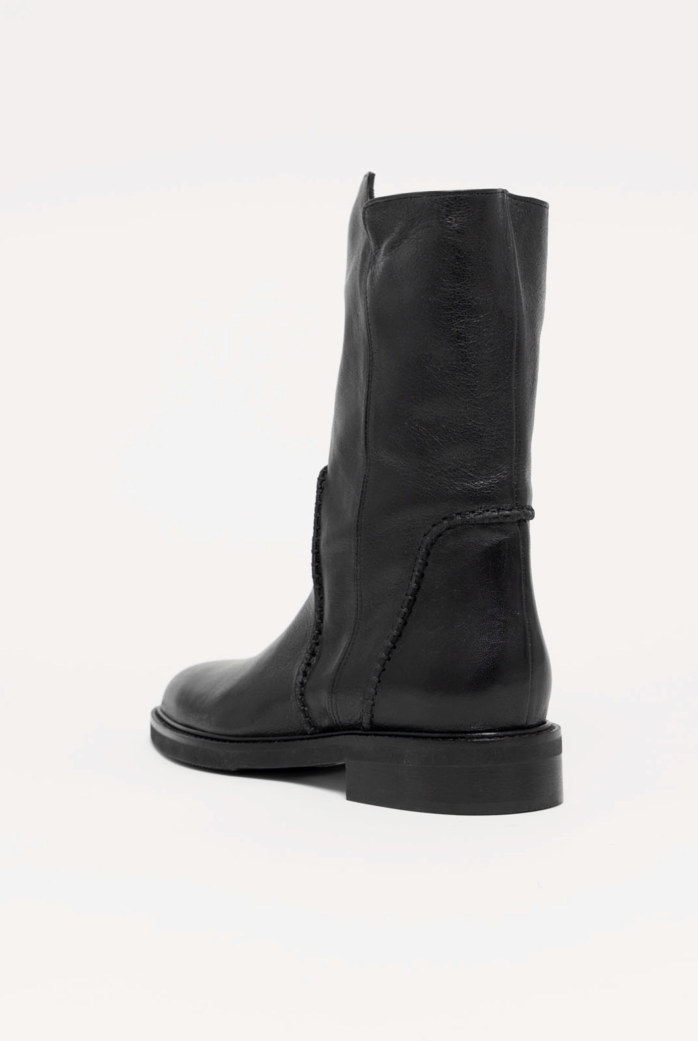 swatch_Black Leather l'idea mid calf boot