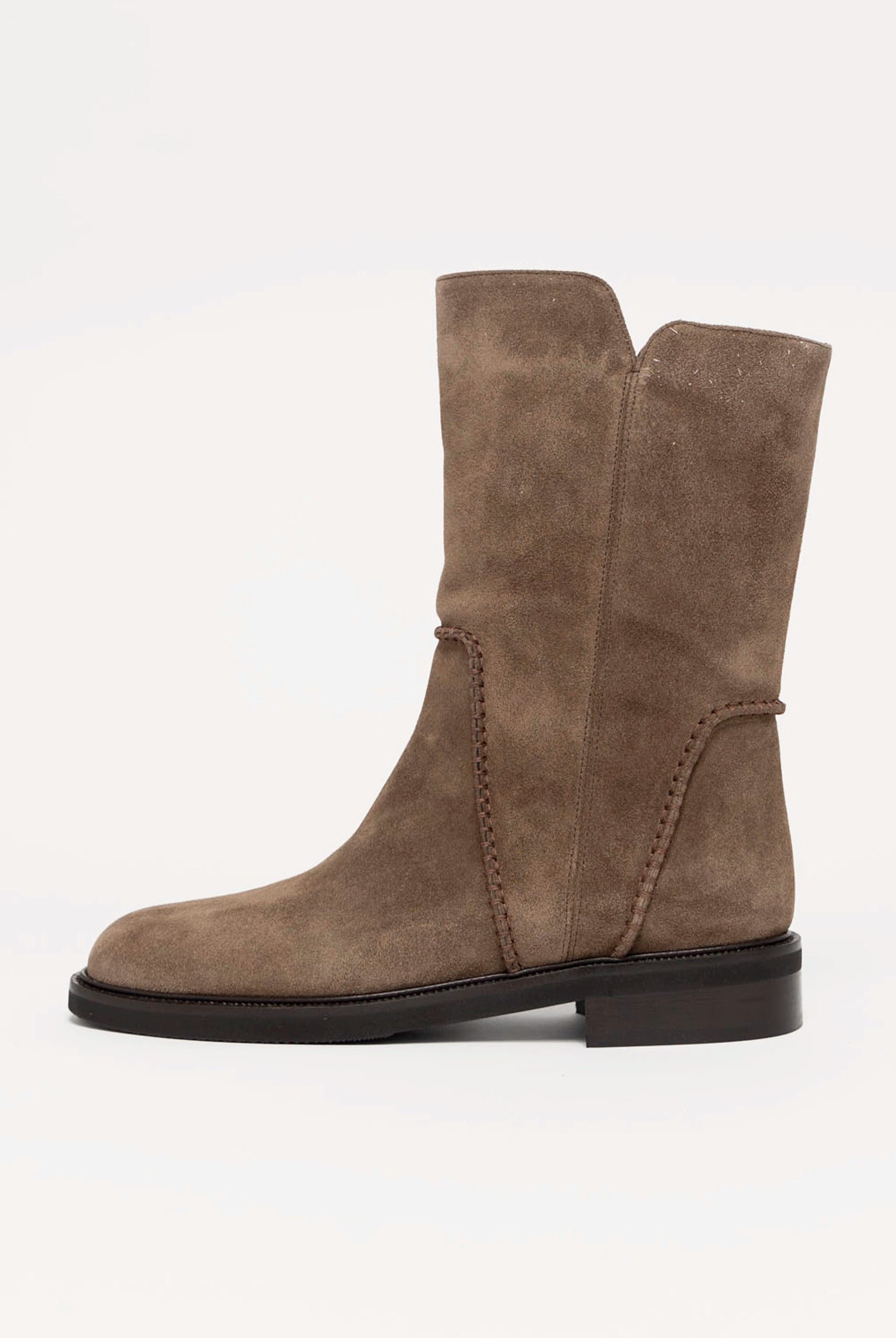 swatch_Taupe Suede l'idea mid calf boot
