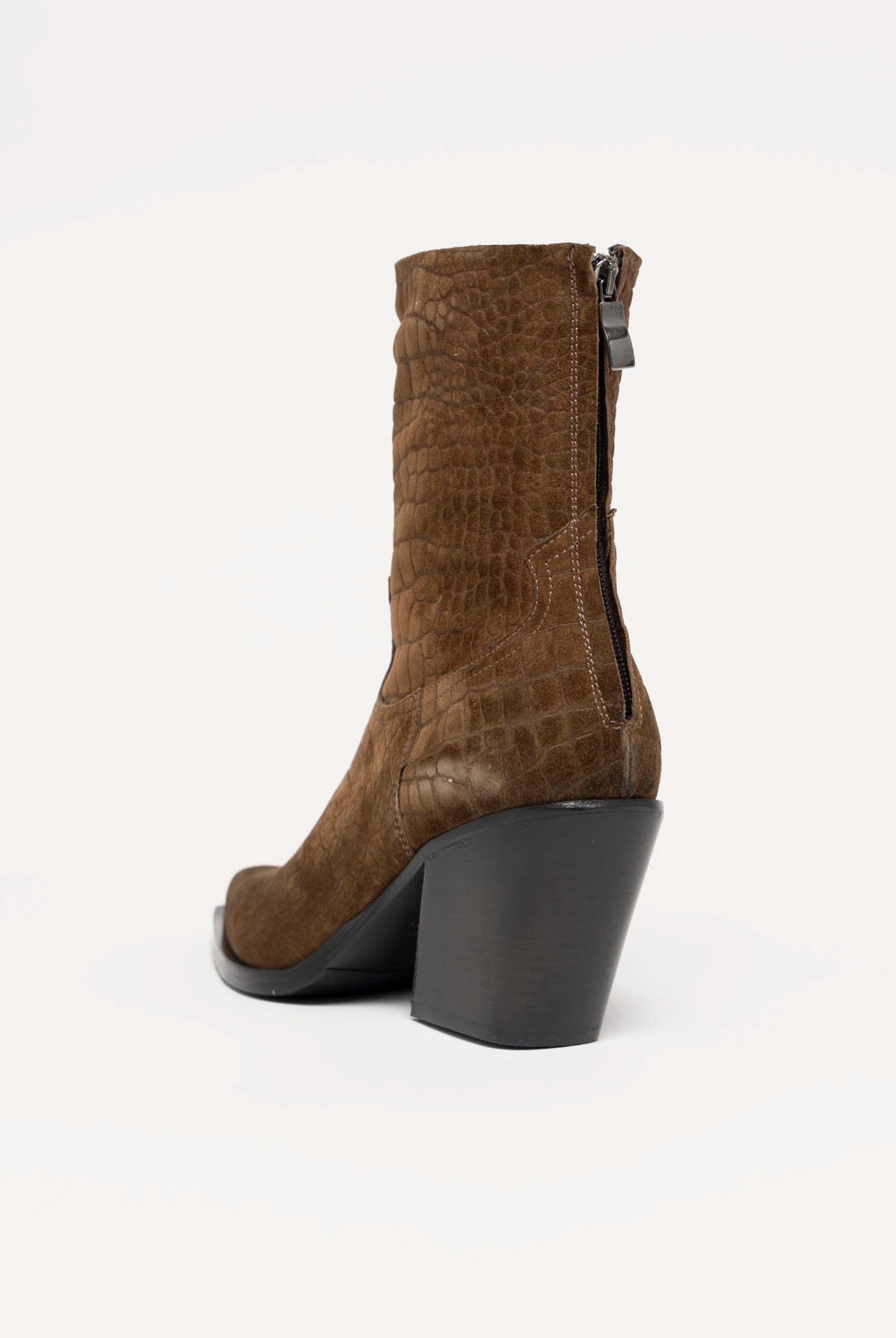swatch_Camel Croco Suede l'idea western heeled boot